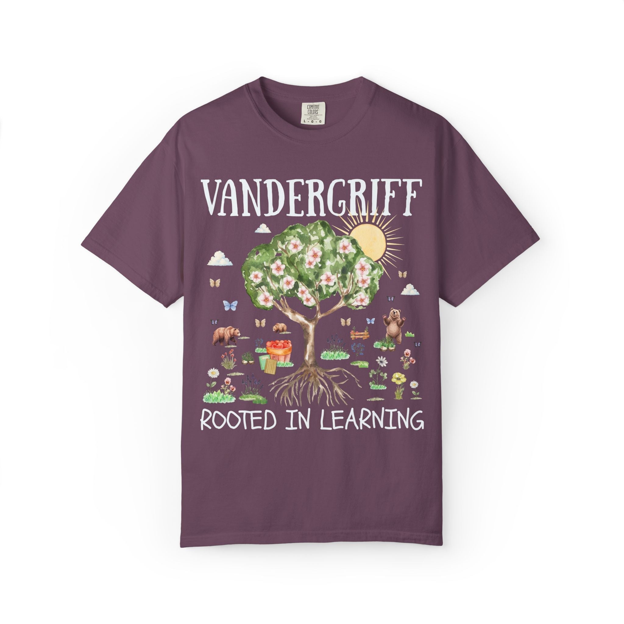 Vandergriff Elementary School Tee Shirt: Rooted in Learning | FPS + Opal and June Tee Shirt, Fayetteville Public Schools - Opal and June