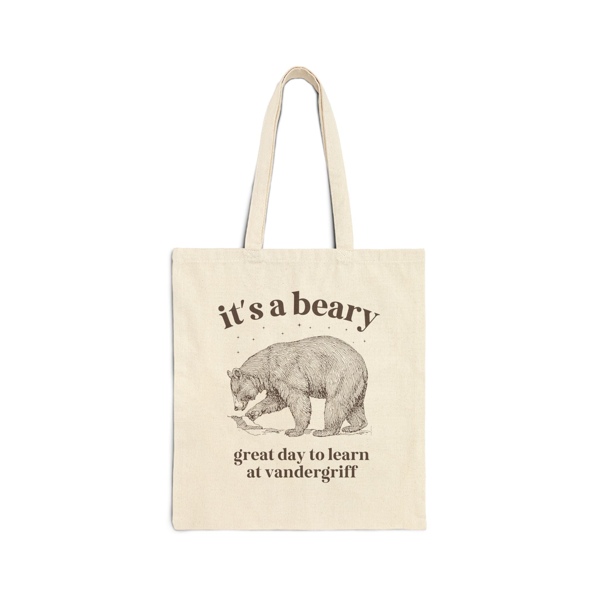 Vandergriff Elementary School Tote Bag: It's a Beary Great day to Learn at Vandergriff - Opal and June