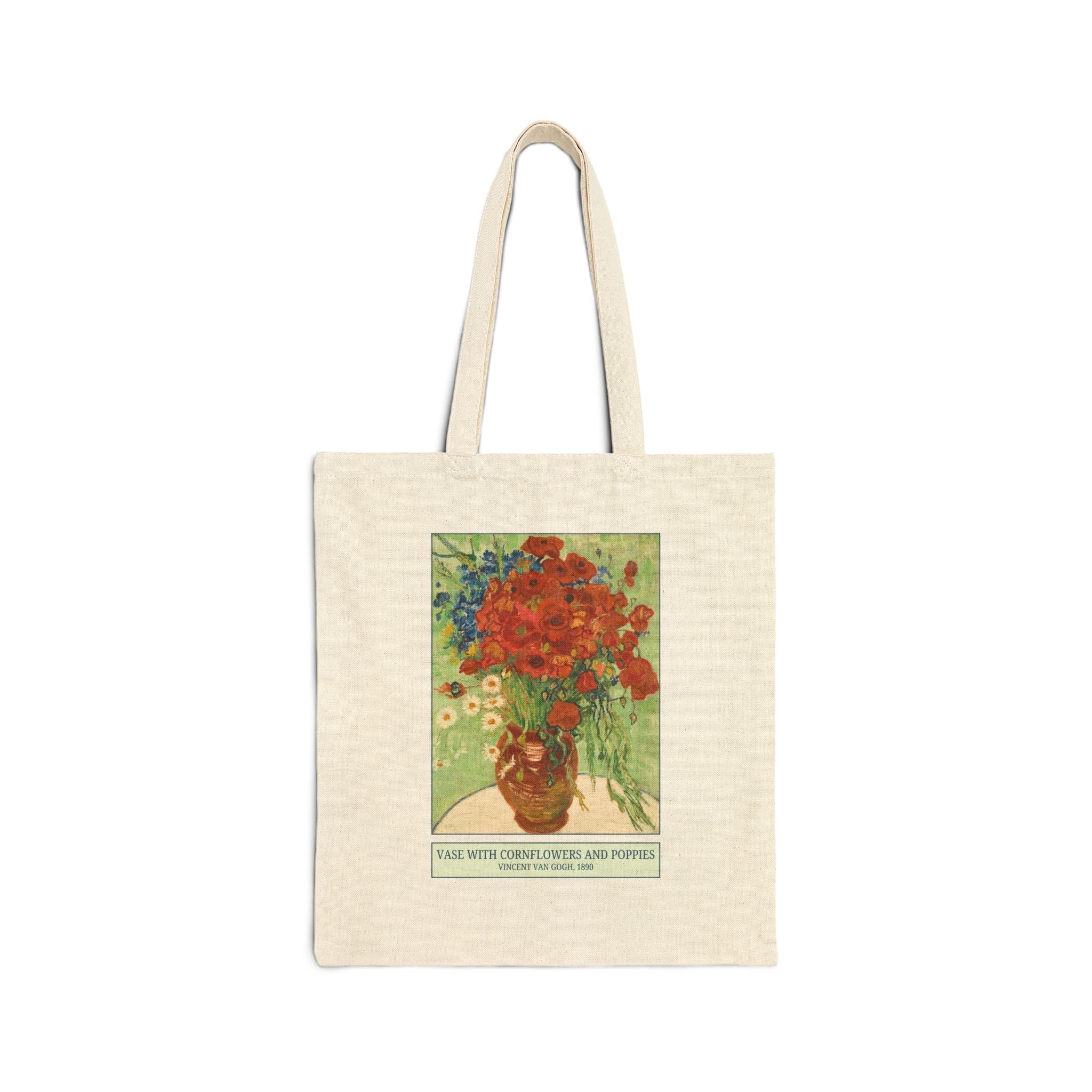 Vase with Cornflowers and Poppies, Vincent Van Gogh, Famous Painting, 19th Century Post Impressionist Artist, Floral Art History Lover Tote - Opal and June