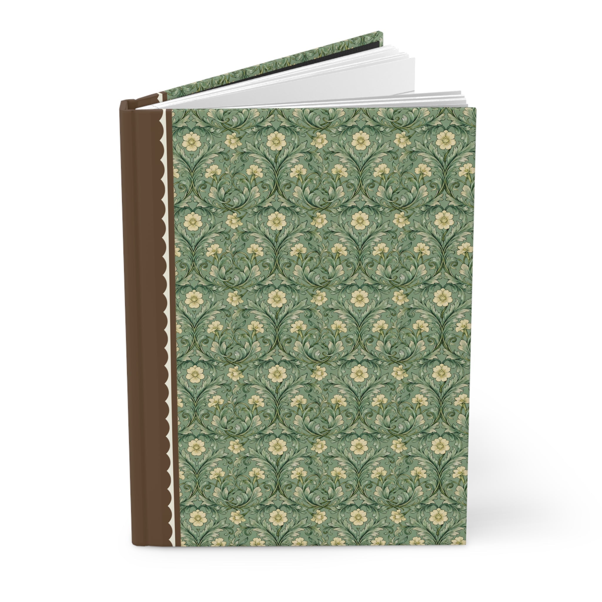Very Busy Dilly Dallying Notebook with Vintage Aesthetic Green Floral Print, Cute and Funny Birthday Gift for Creative Writer - Opal and June