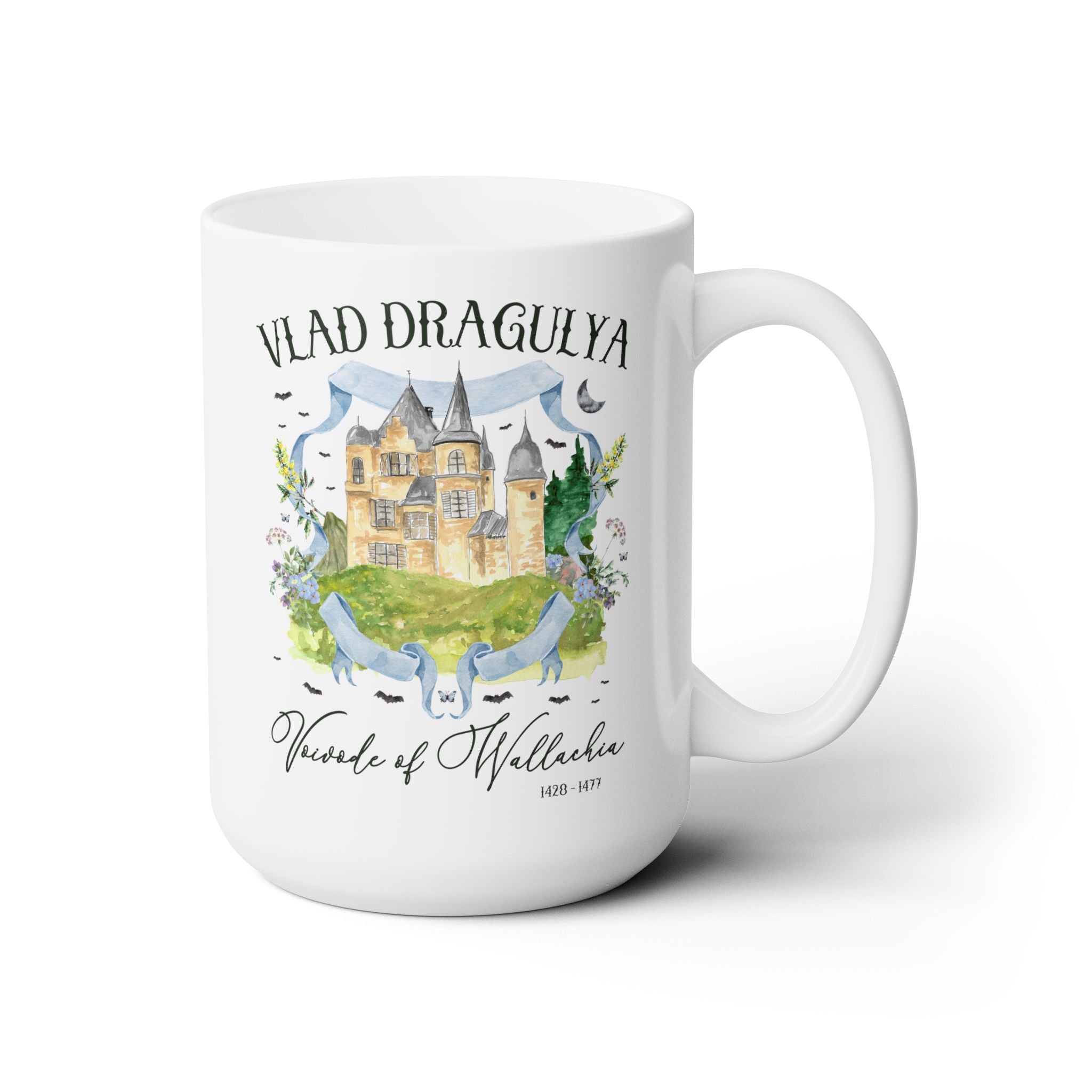 Vlad The Impaler European Medieval History Coffee Mug: Spooky History 15 Oz Coffee Mug for Historian Who Loves Stories about Vampires - Opal and June