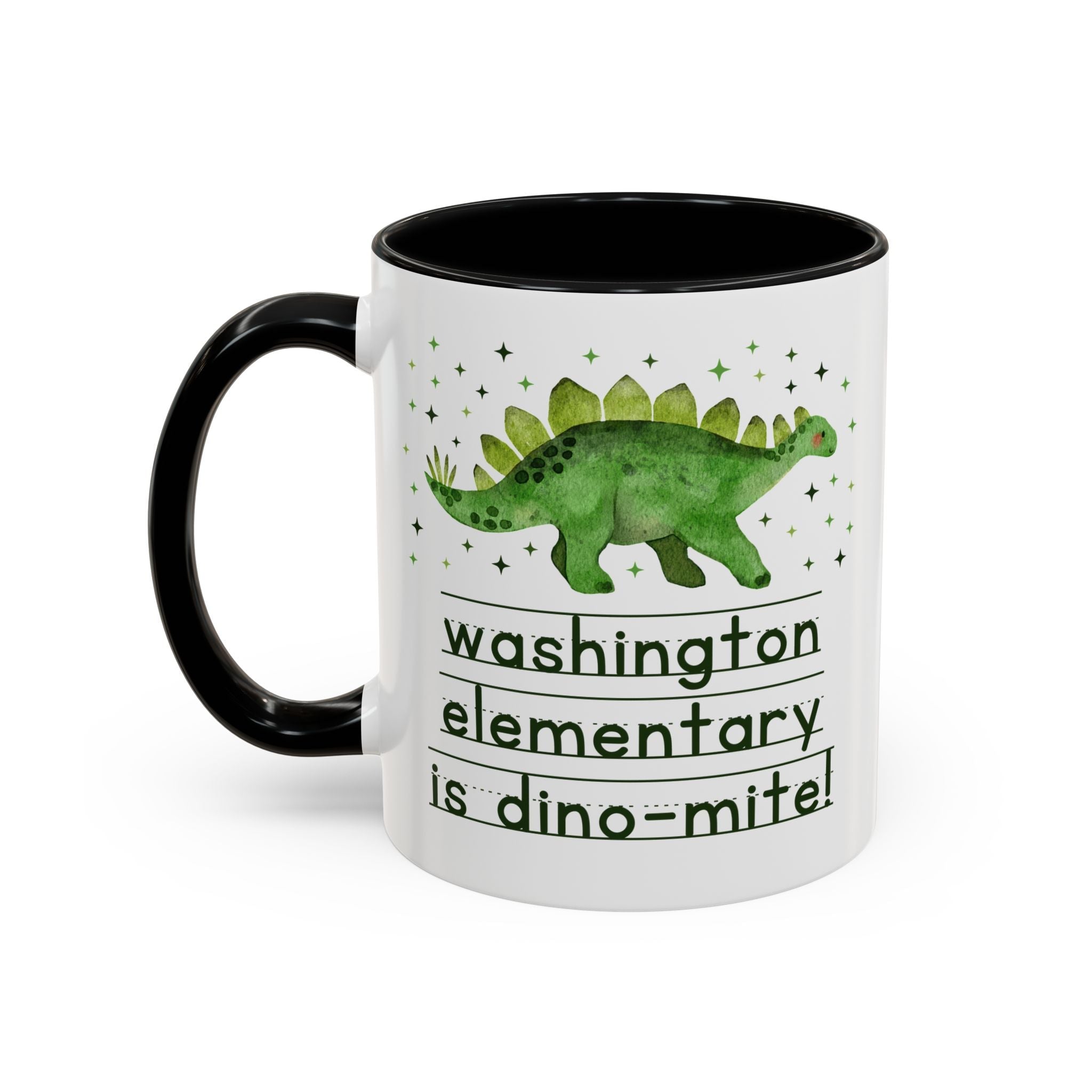 Washington Elementary is Dino - mite! | FPS + Opal and June 11 Oz Coffee Mug, Fayetteville Public Schools - Opal and June
