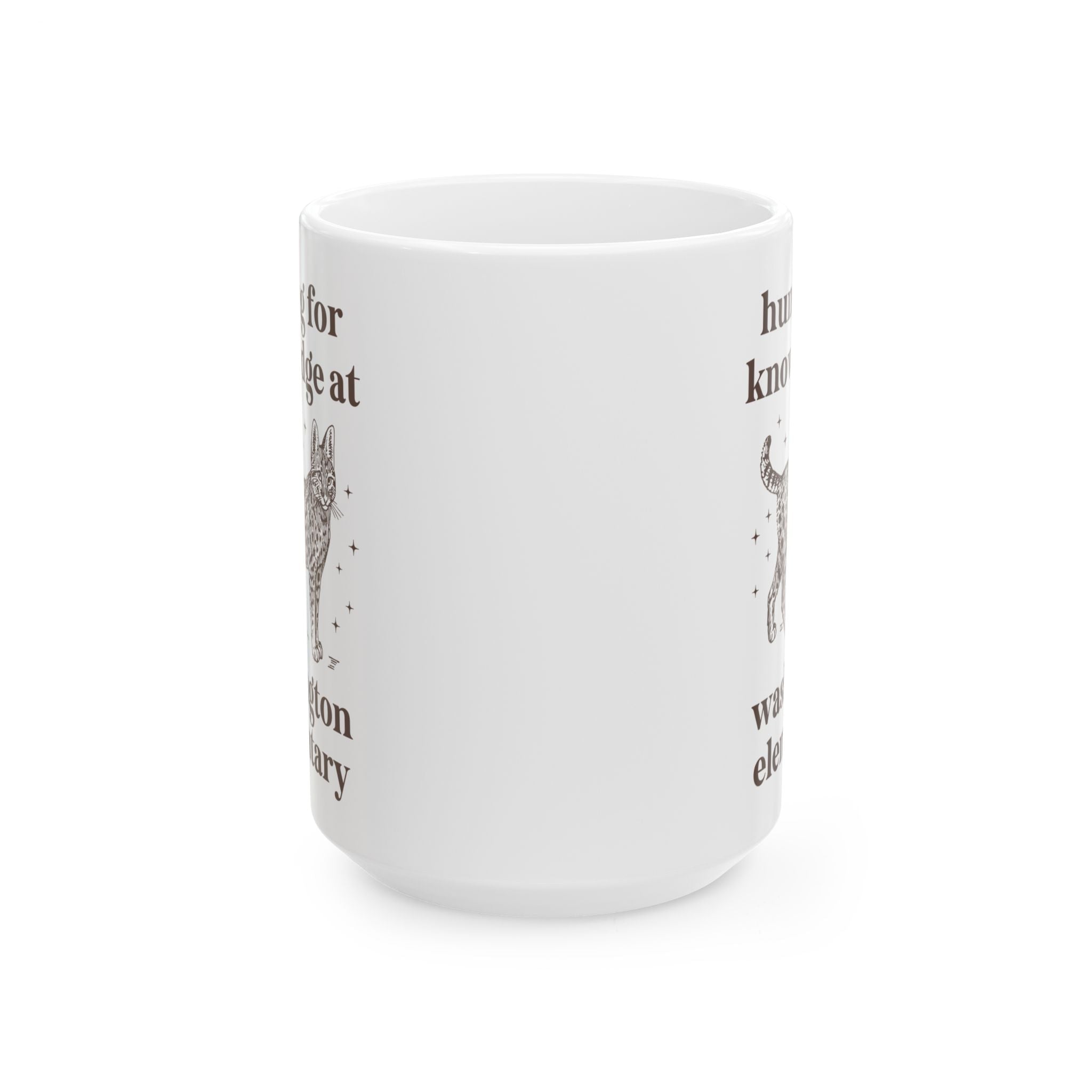 Washington Elementary School 15 Oz Coffee Mug: Hunting for Knowledge | FPS + Opal and June Coffee Mug, Fayetteville Public Schools - Opal and June