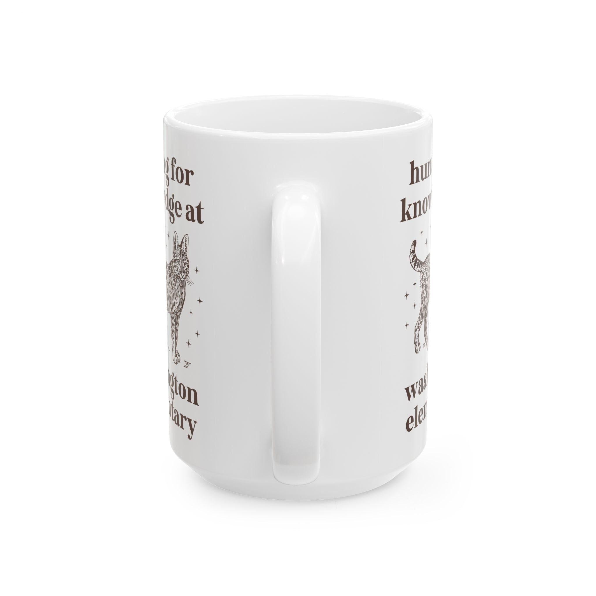 Washington Elementary School 15 Oz Coffee Mug: Hunting for Knowledge | FPS + Opal and June Coffee Mug, Fayetteville Public Schools - Opal and June
