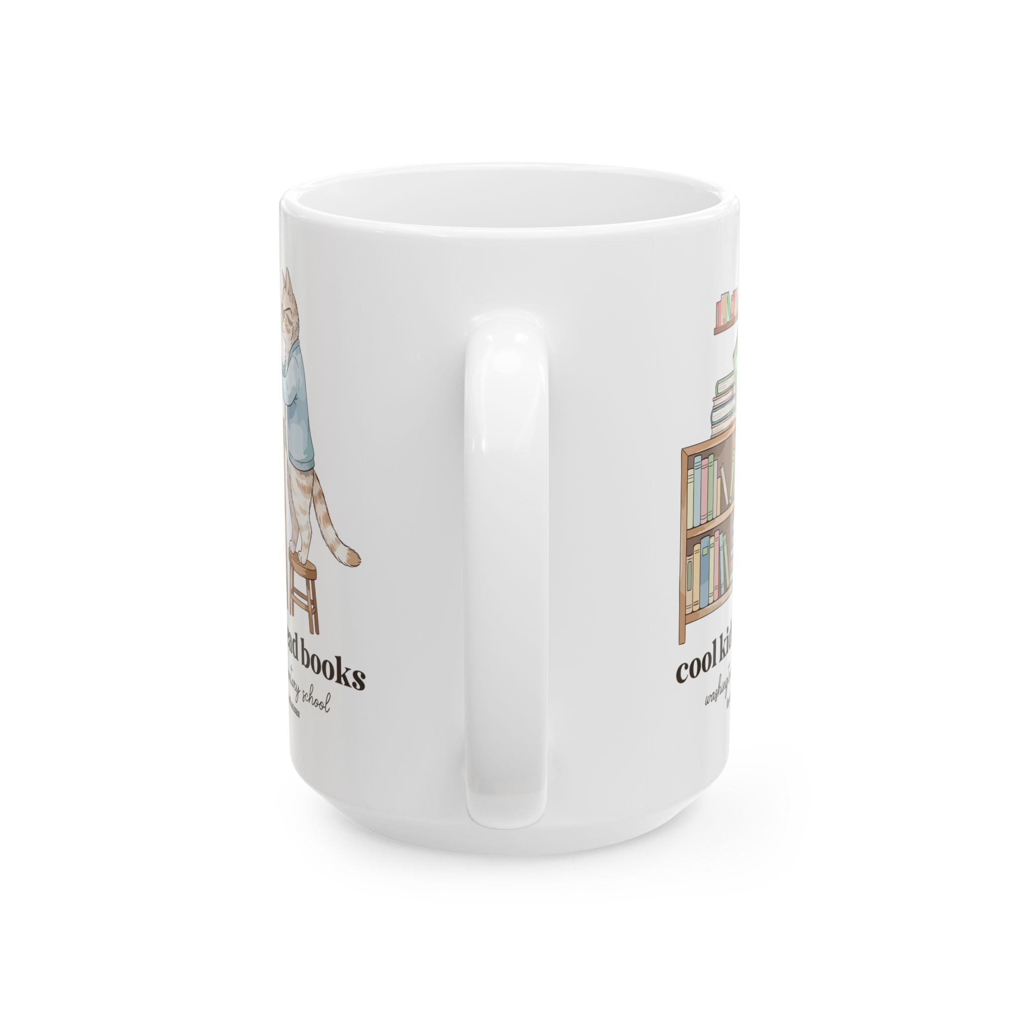 Washington Elementary School Coffee Mug: Cool Kids Read Books | FPS + Opal and June 15 Oz Coffee Mug, Fayetteville Public Schools - Opal and June