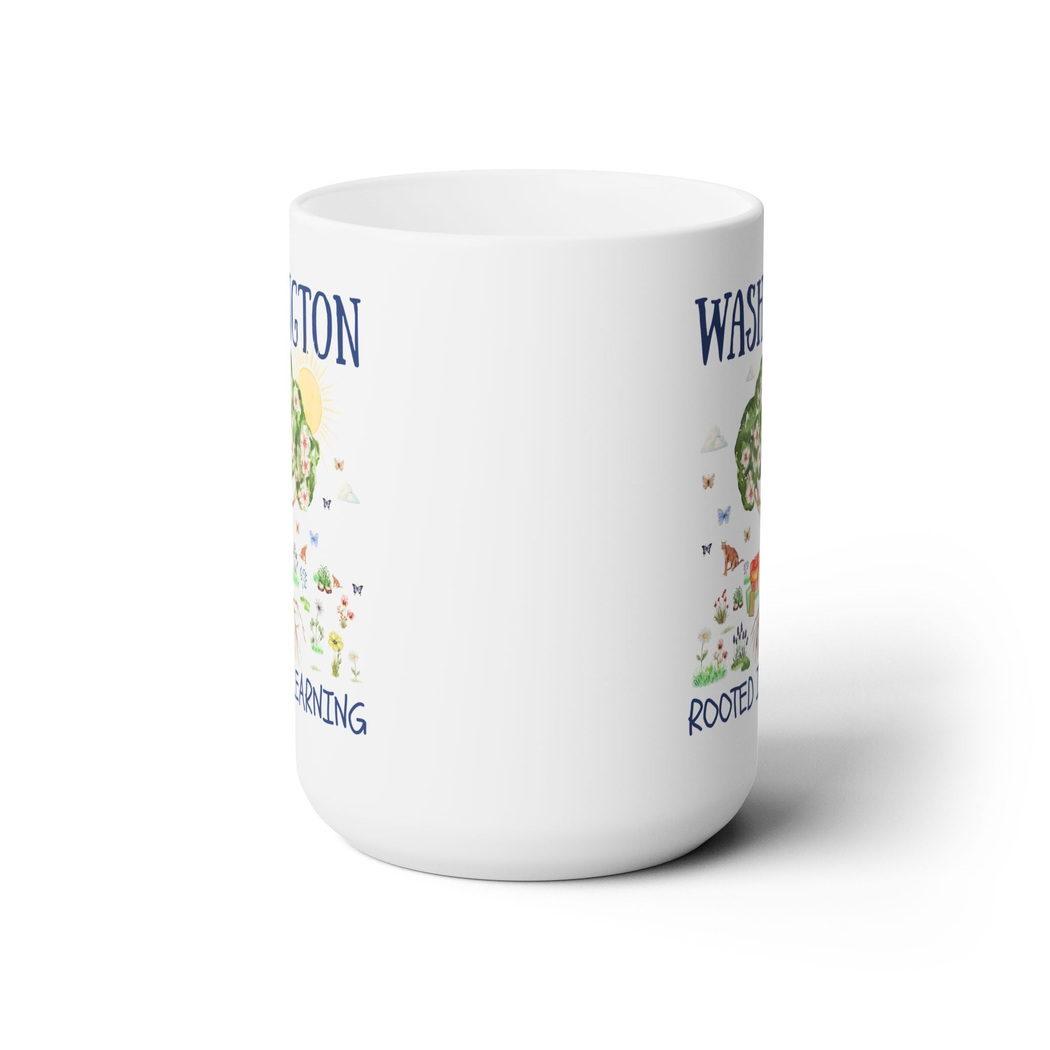 Washington Elementary School Coffee Mug: Rooted in Learning | FPS + Opal and June 15 Oz Coffee Mug, Fayetteville Public Schools - Opal and June