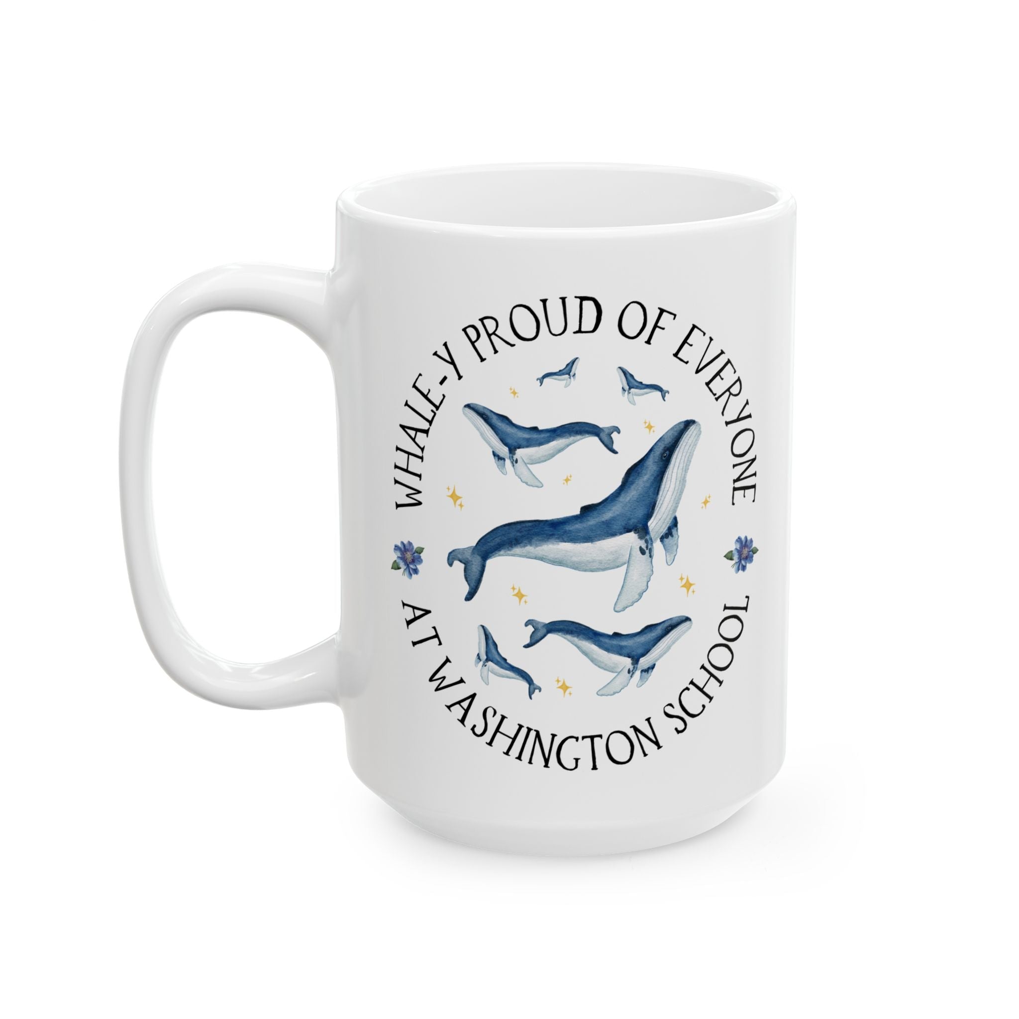 Washington Elementary School Coffee Mug: Whale - y Proud | FPS + Opal and June 15 Oz Coffee Mug, Fayetteville Public Schools - Opal and June