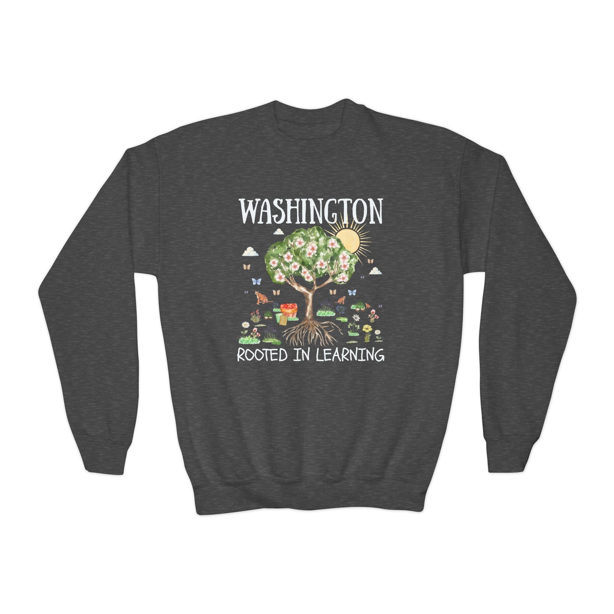 Washington Elementary School Kids Sweatshirt: Rooted in Learning | FPS + Opal and June Kids Sweatshirt, Fayetteville Public Schools - Opal and June