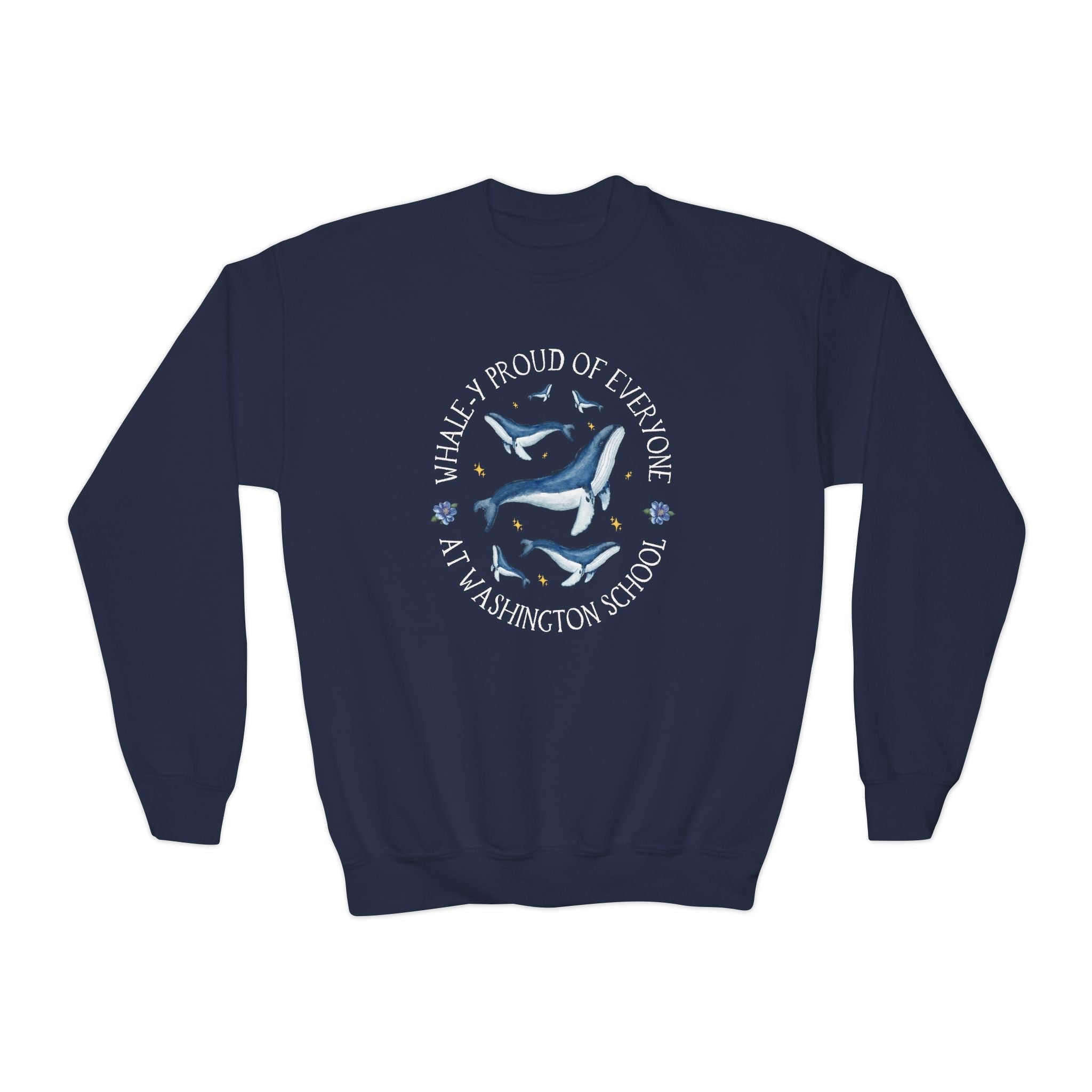 Washington Elementary School Kids Sweatshirt: Whale - y Proud | FPS + Opal and June Kids Sweatshirt, Fayetteville Public Schools - Opal and June