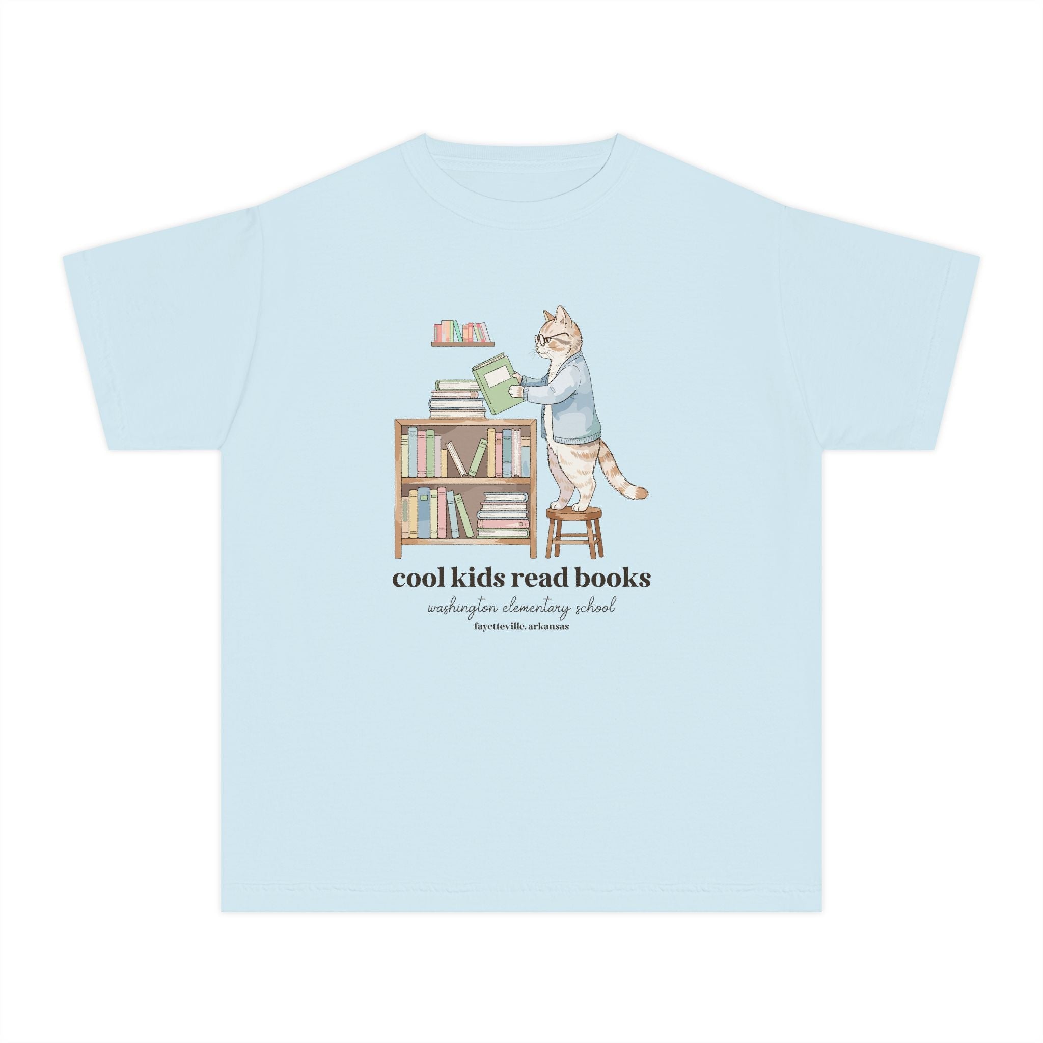 Washington Elementary School Kids Tee Shirt: Cool Kids Read Books | FPS + Opal and June Kids Tee Shirt, Fayetteville Public Schools - Opal and June