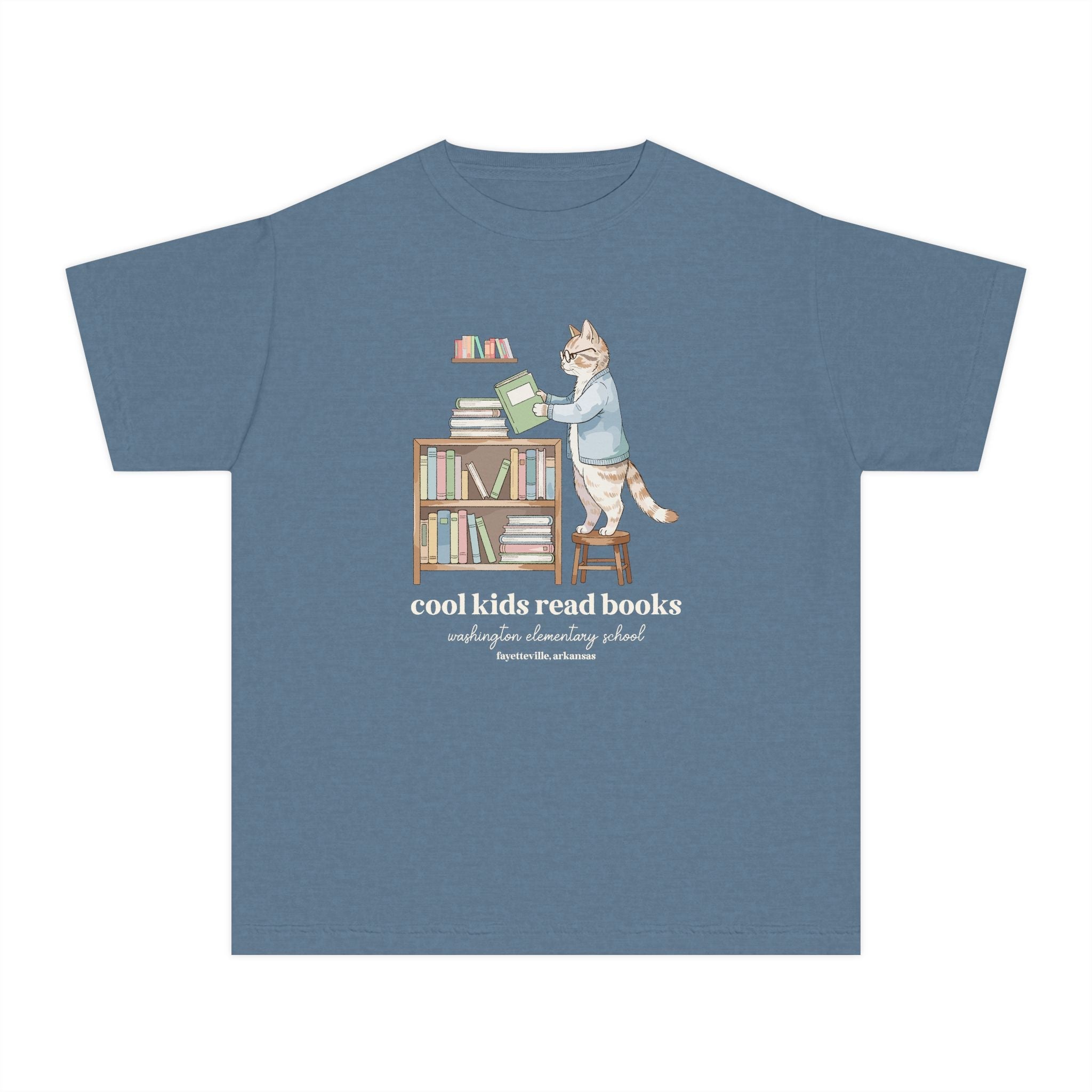 Washington Elementary School Kids Tee Shirt: Cool Kids Read Books | FPS + Opal and June Kids Tee Shirt, Fayetteville Public Schools - Opal and June