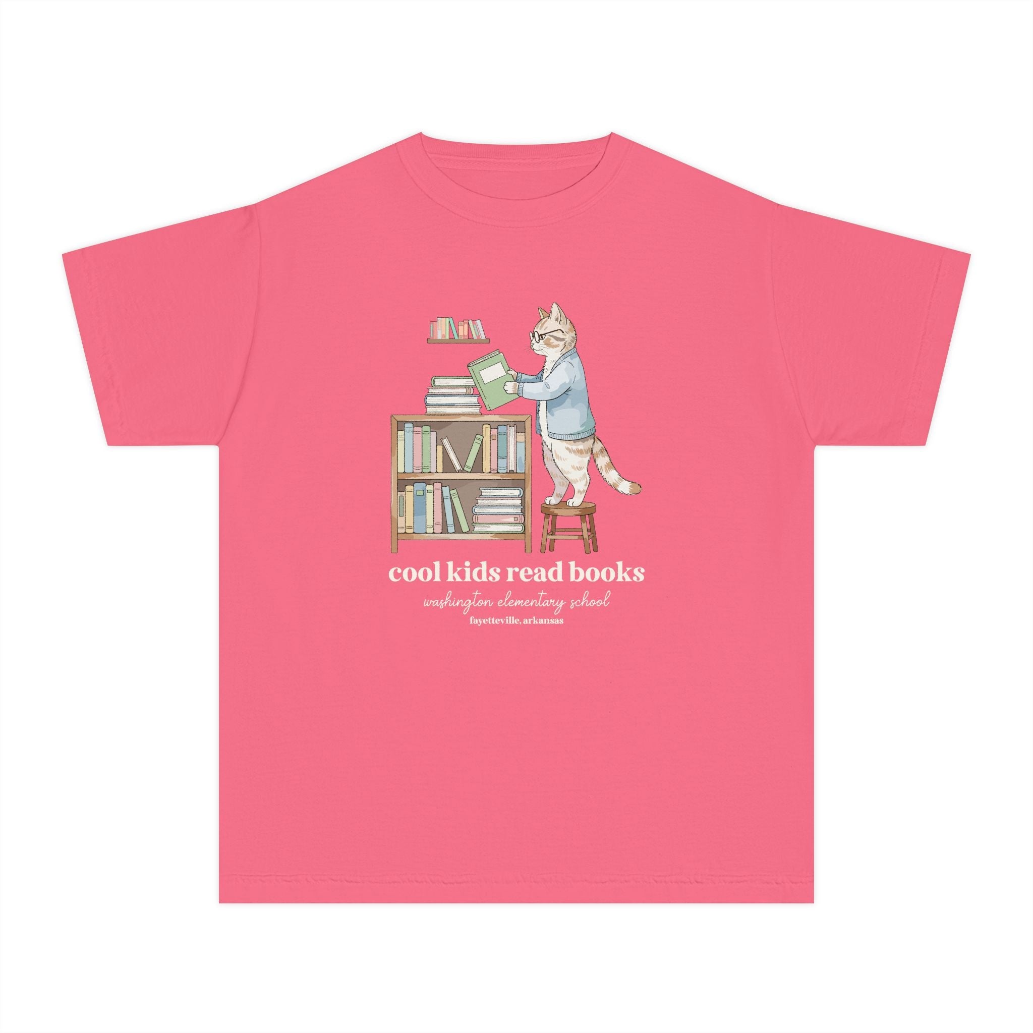 Washington Elementary School Kids Tee Shirt: Cool Kids Read Books | FPS + Opal and June Kids Tee Shirt, Fayetteville Public Schools - Opal and June