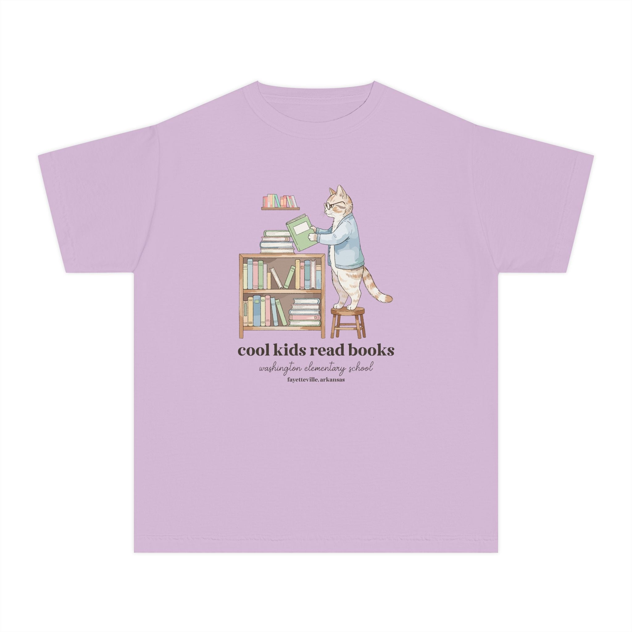 Washington Elementary School Kids Tee Shirt: Cool Kids Read Books | FPS + Opal and June Kids Tee Shirt, Fayetteville Public Schools - Opal and June