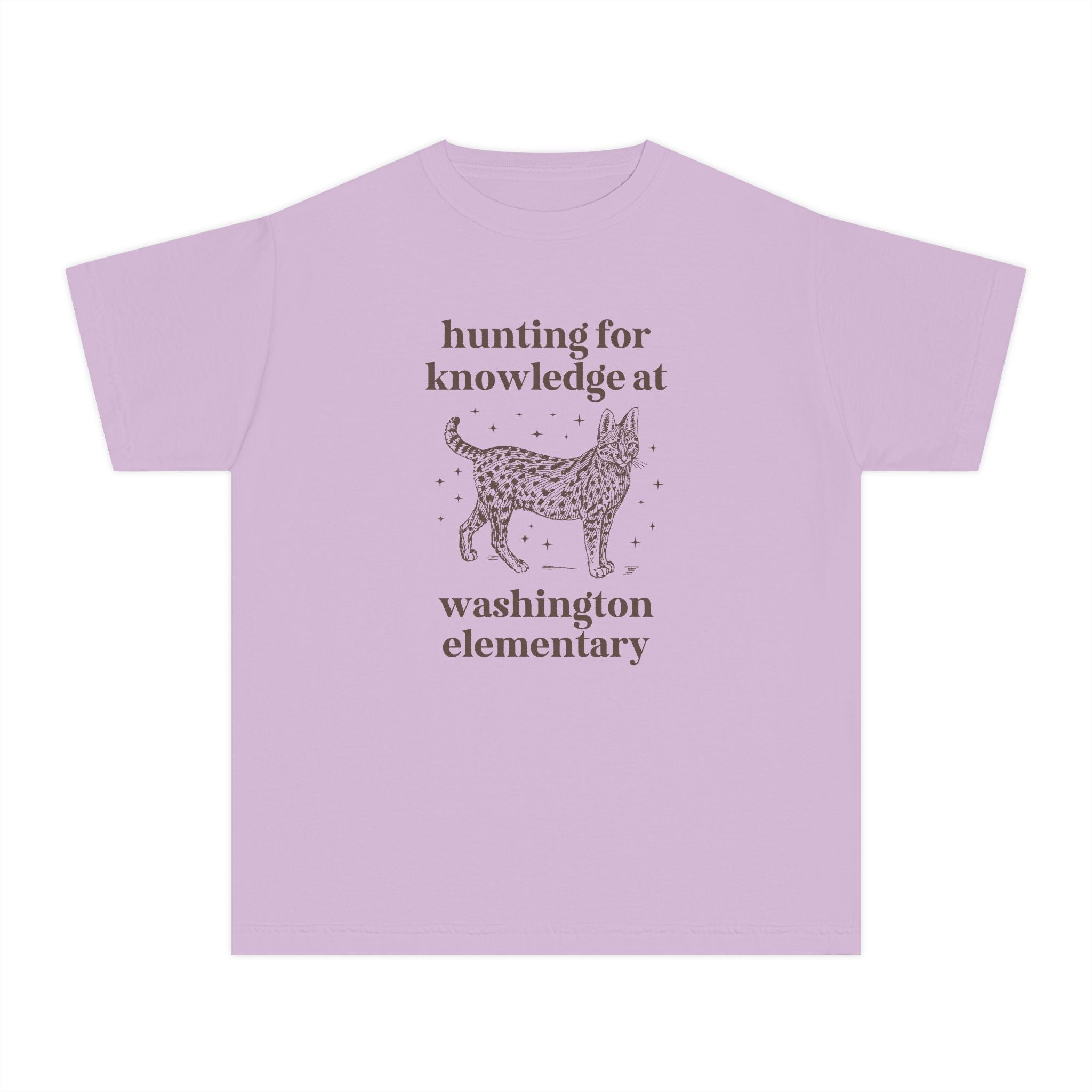 Washington Elementary School Kids Tee Shirt: Hunting for Knowledge | FPS + Opal and June Kids Tee Shirt, Fayetteville Public Schools - Opal and June