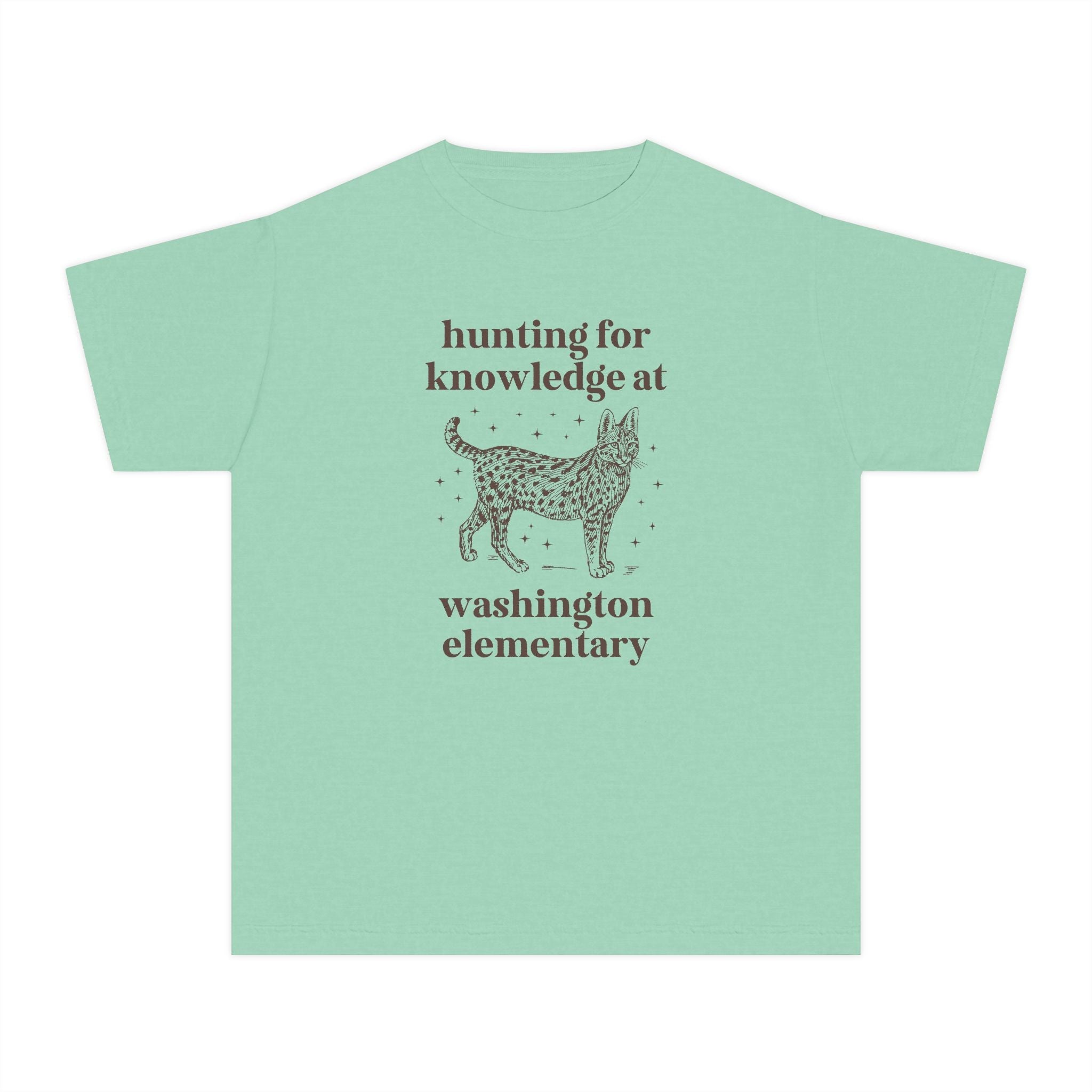 Washington Elementary School Kids Tee Shirt: Hunting for Knowledge | FPS + Opal and June Kids Tee Shirt, Fayetteville Public Schools - Opal and June