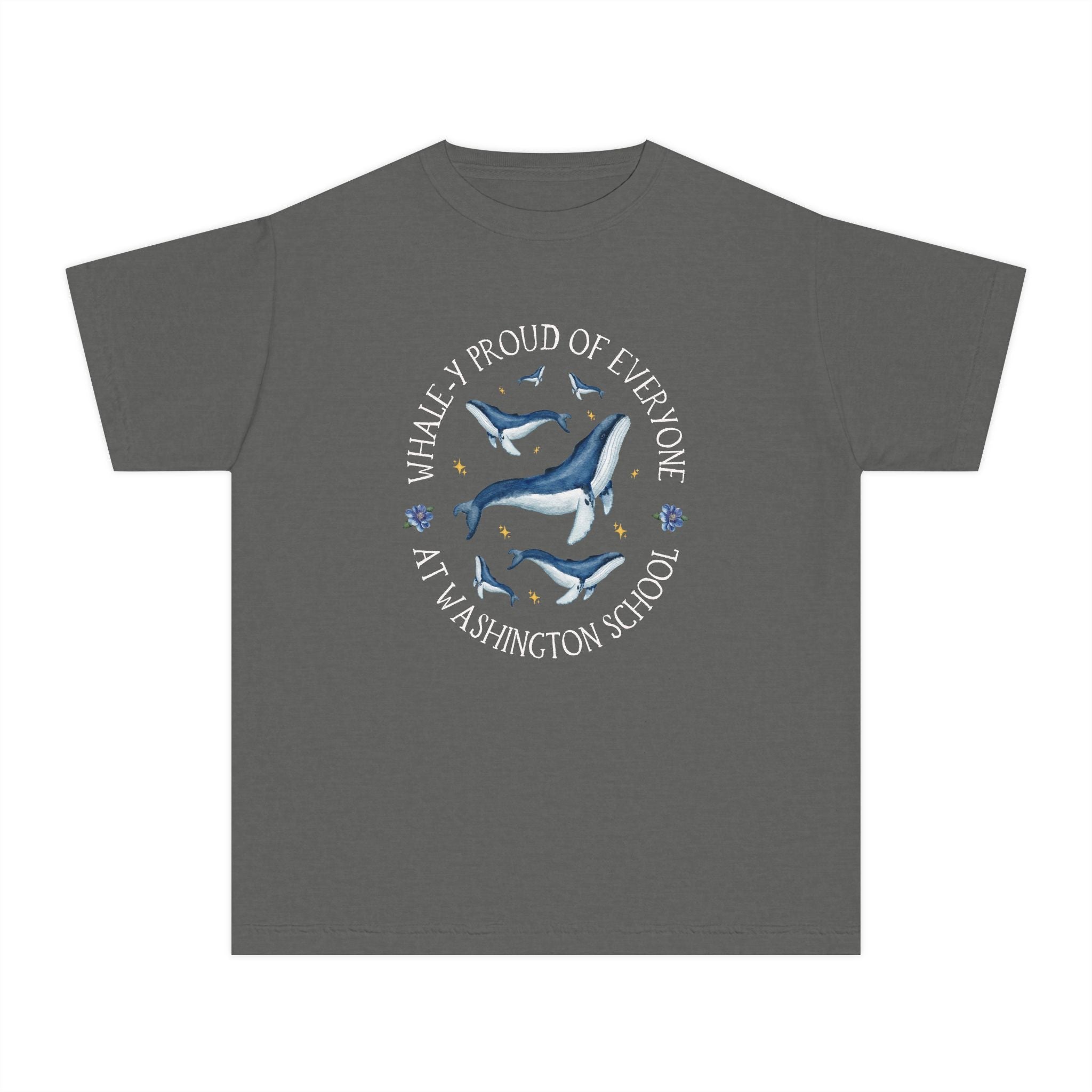 Washington Elementary School Kids Tee Shirt: Whale - y Proud | FPS + Opal and June Kids Tee Shirt, Fayetteville Public Schools - Opal and June