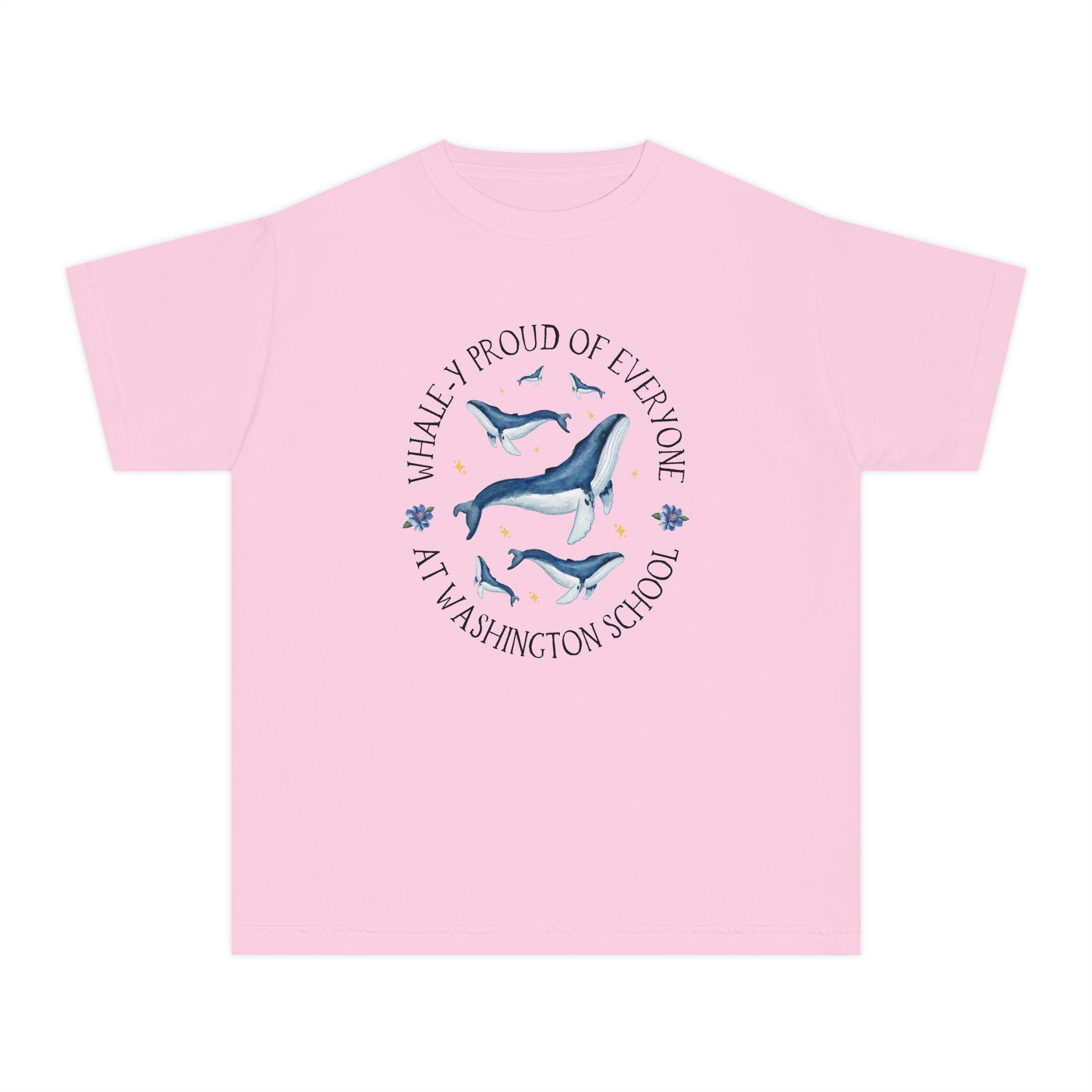 Washington Elementary School Kids Tee Shirt: Whale - y Proud | FPS + Opal and June Kids Tee Shirt, Fayetteville Public Schools - Opal and June