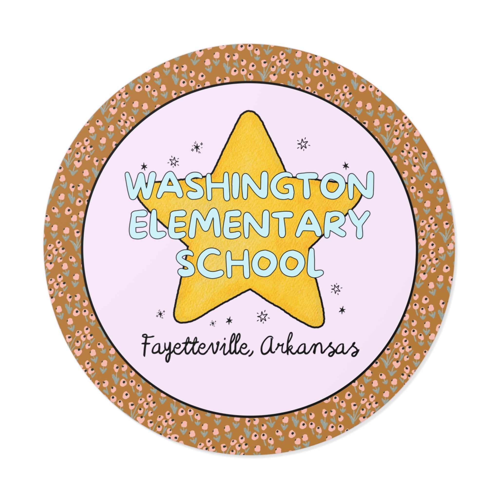 Washington Elementary School Sticker: Retro Star | FPS + Opal and June Sticker, Fayetteville Public Schools - Opal and June