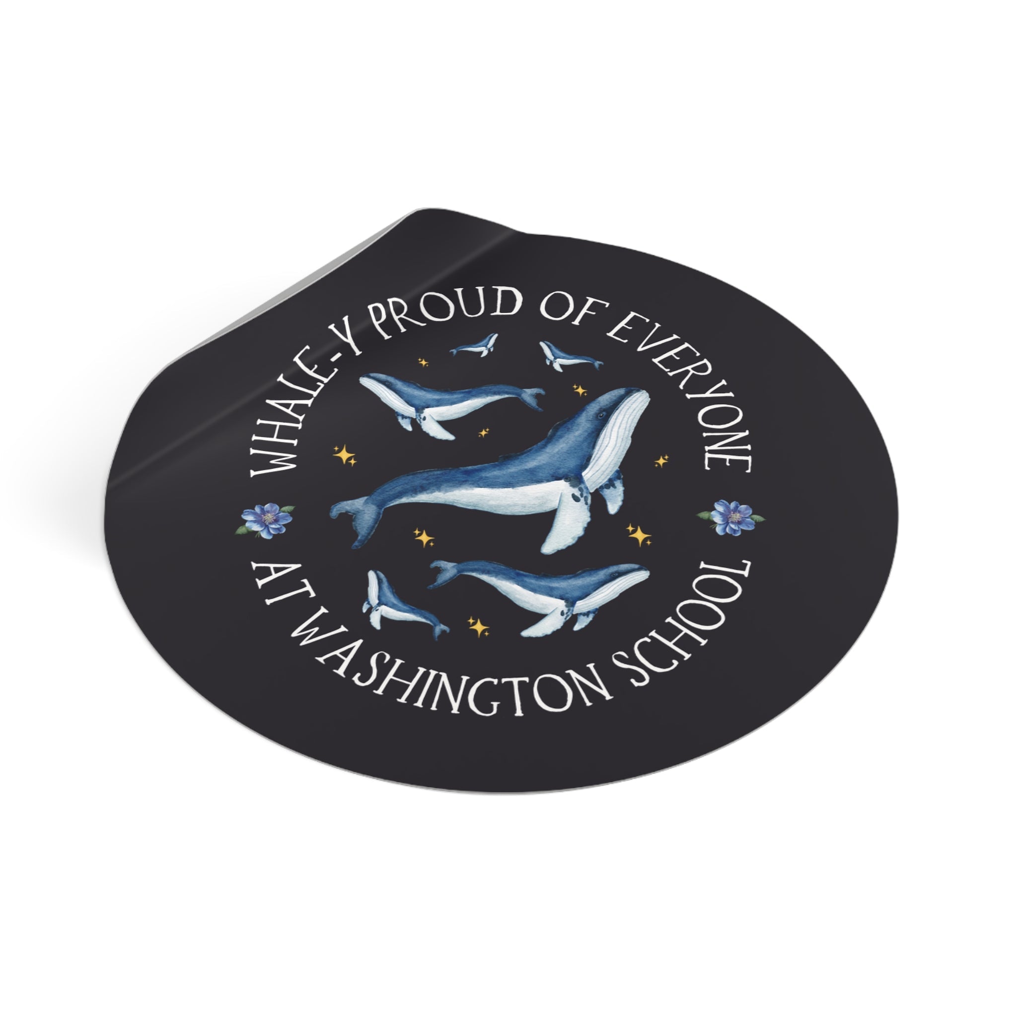 Washington Elementary School Sticker: Whale - y Proud | FPS + Opal and June Sticker, Fayetteville Public Schools - Opal and June