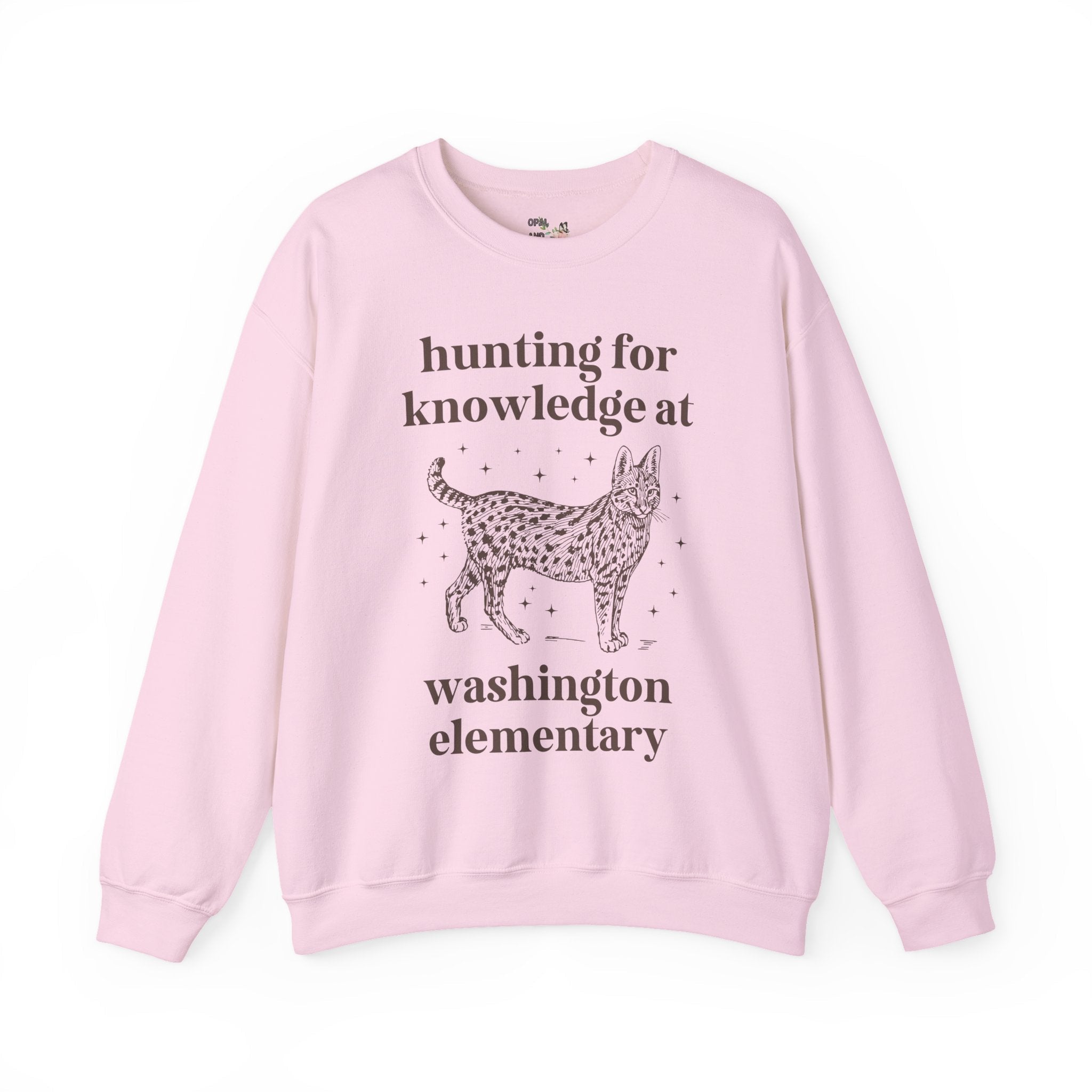 Washington Elementary School Sweatshirt: Hunting for Knowledge | FPS + Opal and June Sweatshirt, Fayetteville Public Schools - Opal and June
