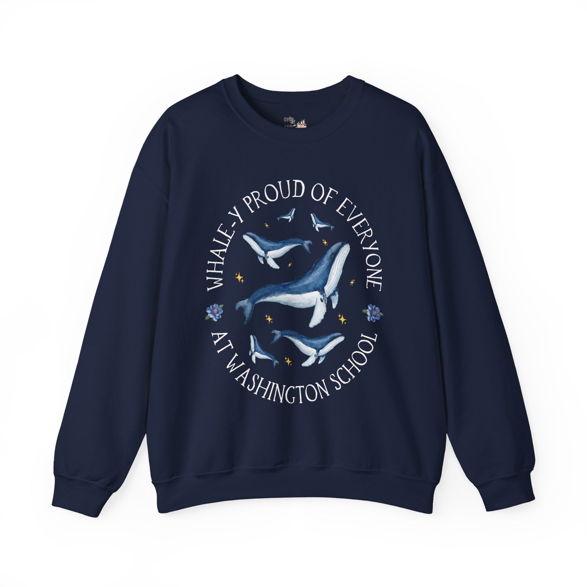 Washington Elementary School Sweatshirt: Whale - y Proud | FPS + Opal and June Sweatshirt, Fayetteville Public Schools - Opal and June