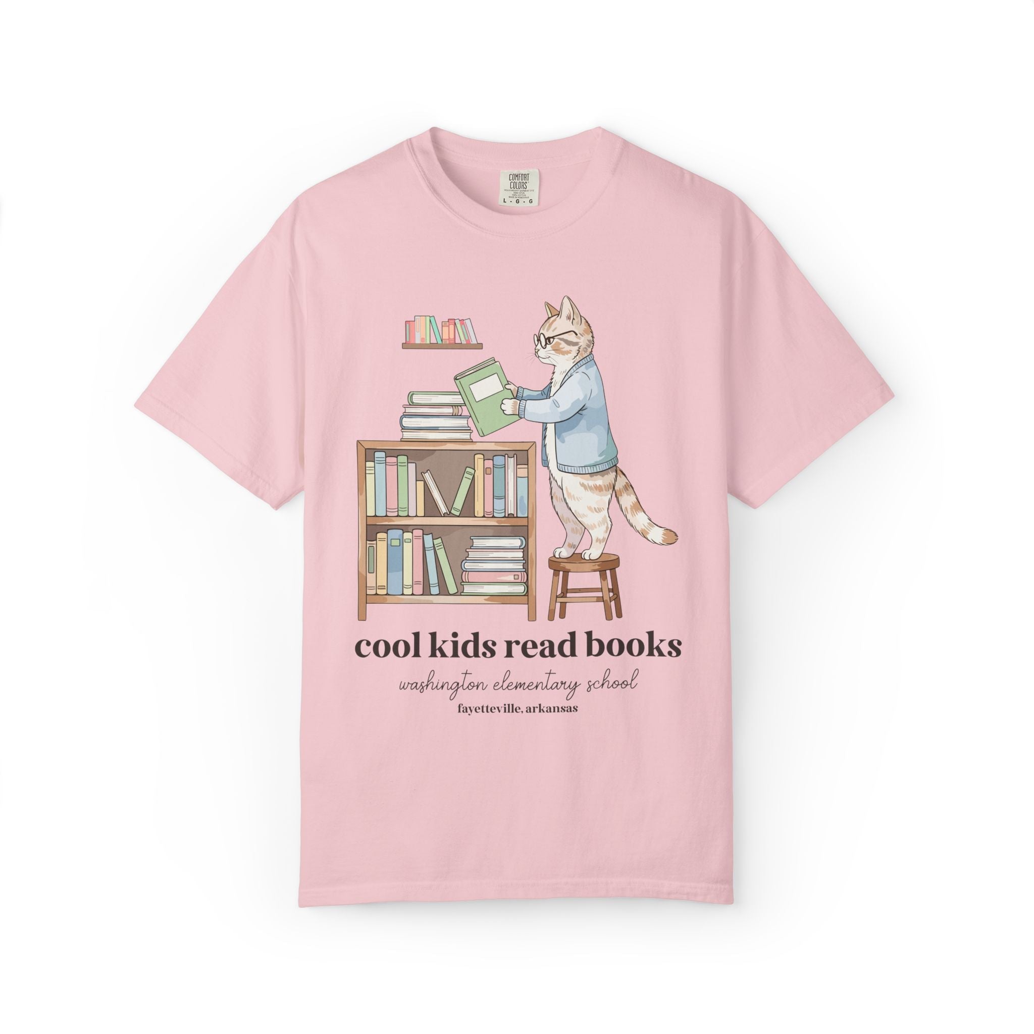 Washington Elementary School Tee Shirt: Cool Kids Read Books | FPS + Opal and June Tee Shirt, Fayetteville Public Schools - Opal and June