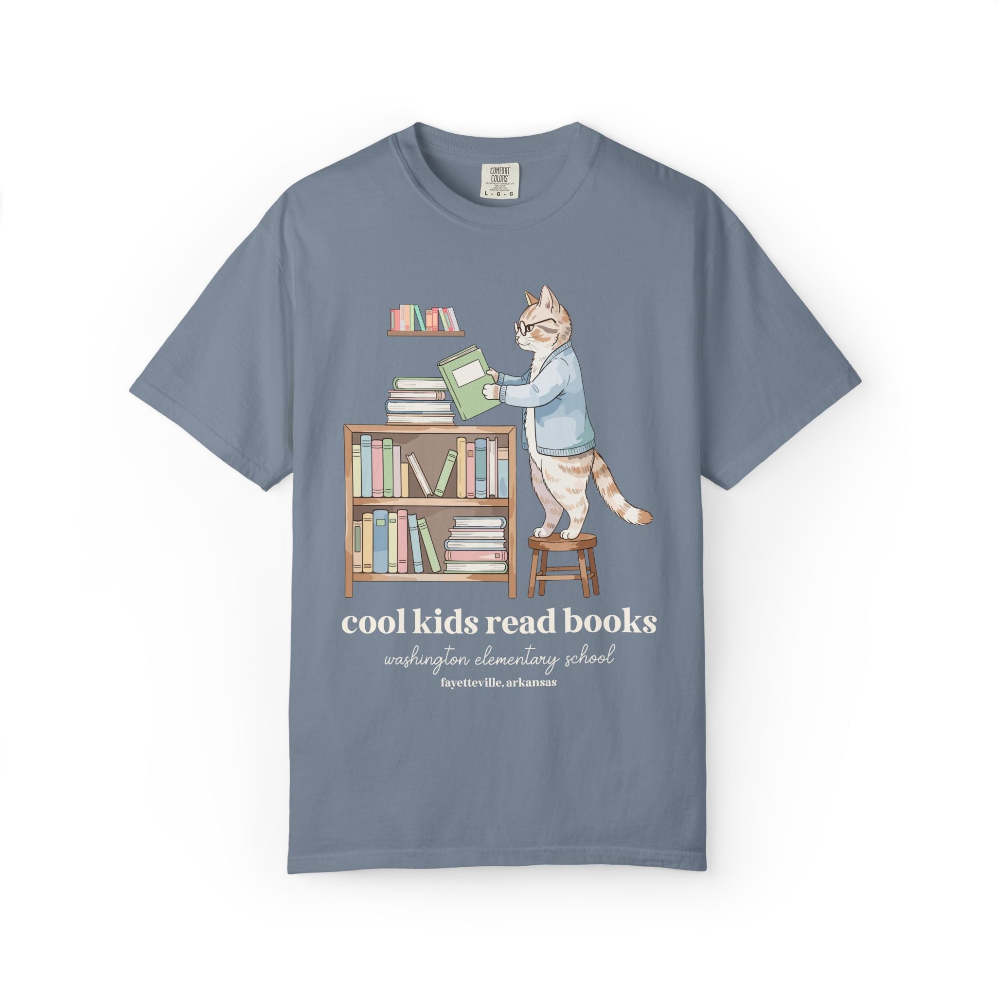 Washington Elementary School Tee Shirt: Cool Kids Read Books | FPS + Opal and June Tee Shirt, Fayetteville Public Schools - Opal and June