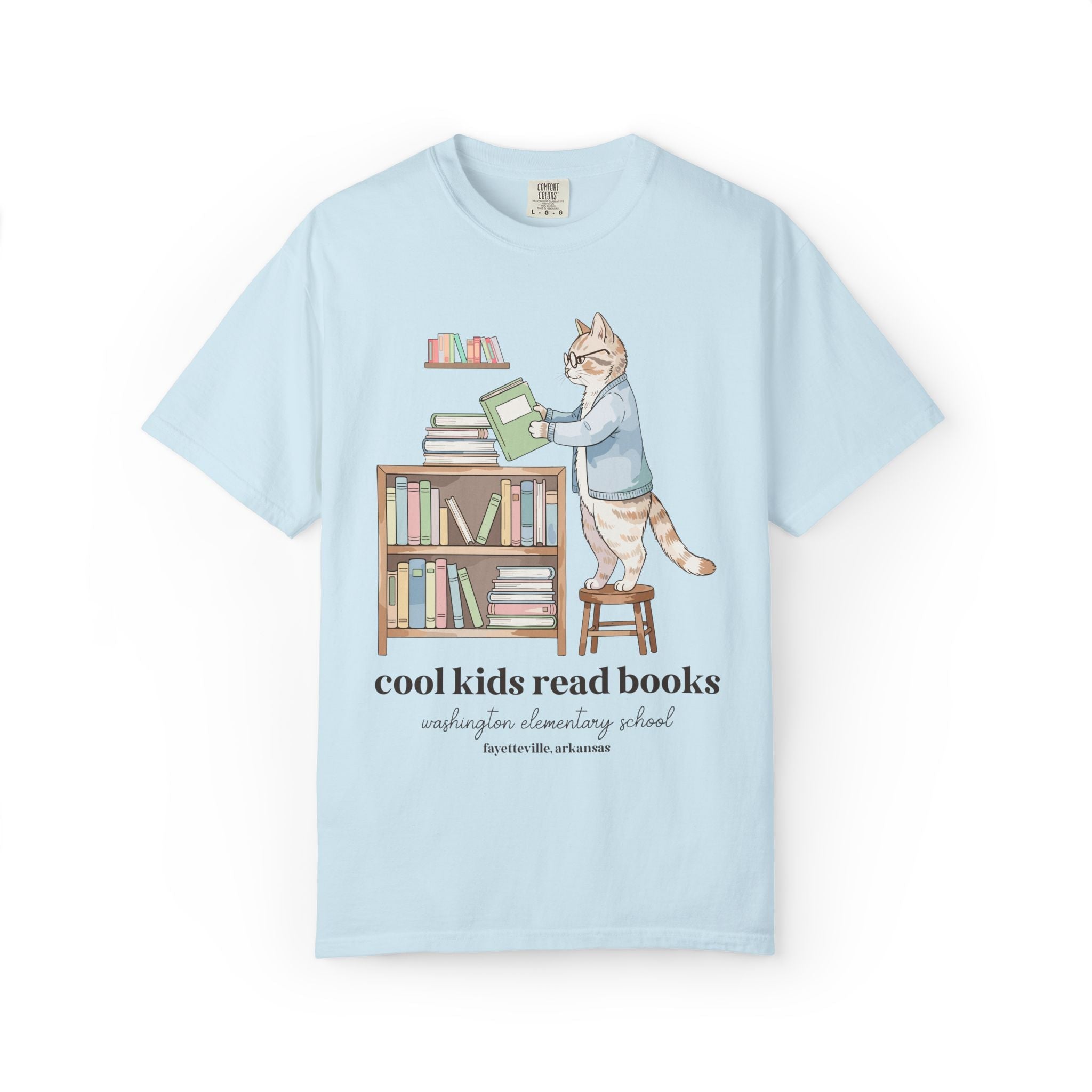 Washington Elementary School Tee Shirt: Cool Kids Read Books | FPS + Opal and June Tee Shirt, Fayetteville Public Schools - Opal and June