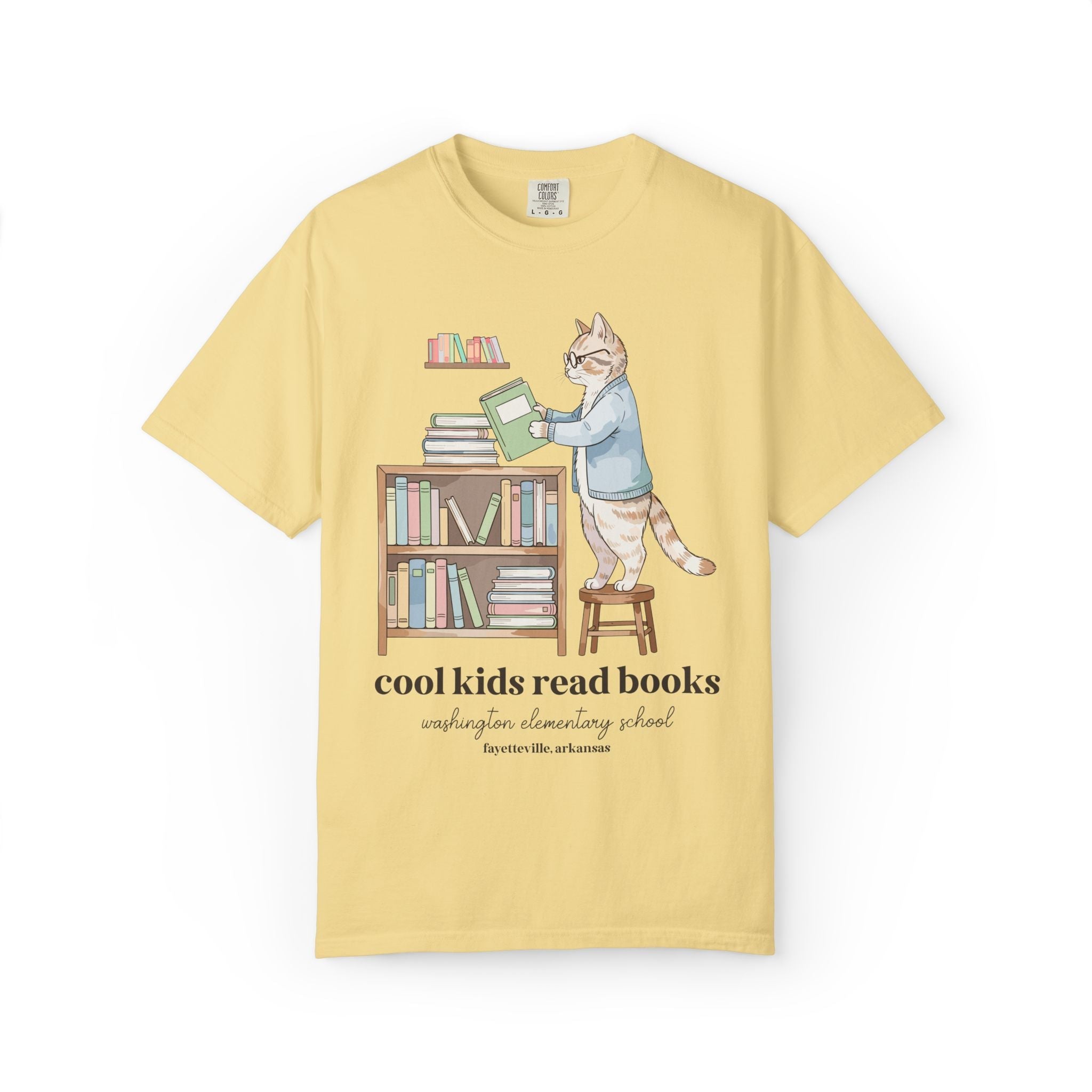 Washington Elementary School Tee Shirt: Cool Kids Read Books | FPS + Opal and June Tee Shirt, Fayetteville Public Schools - Opal and June