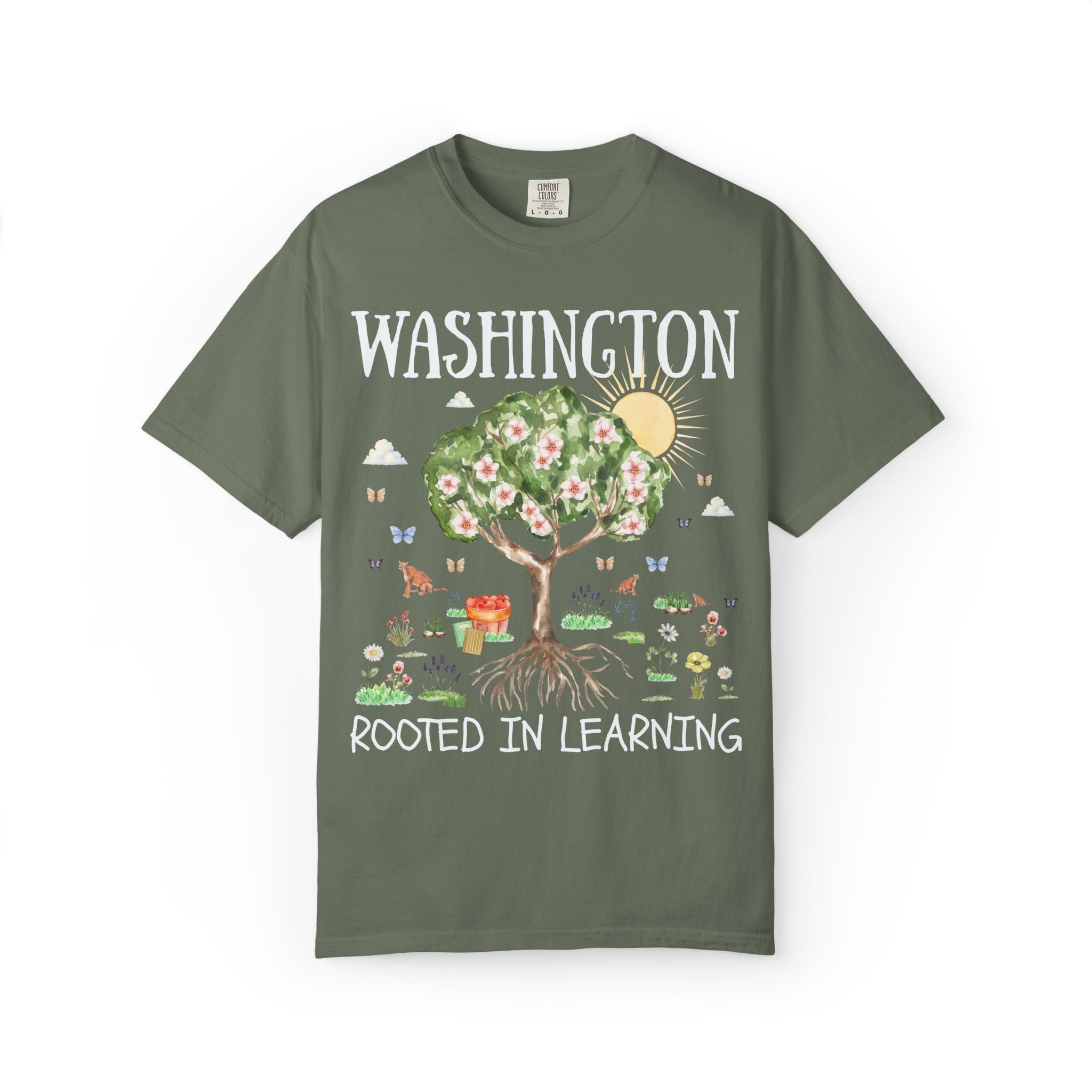 Washington Elementary School Tee Shirt: Rooted in Learning | FPS + Opal and June Tee Shirt, Fayetteville Public Schools - Opal and June