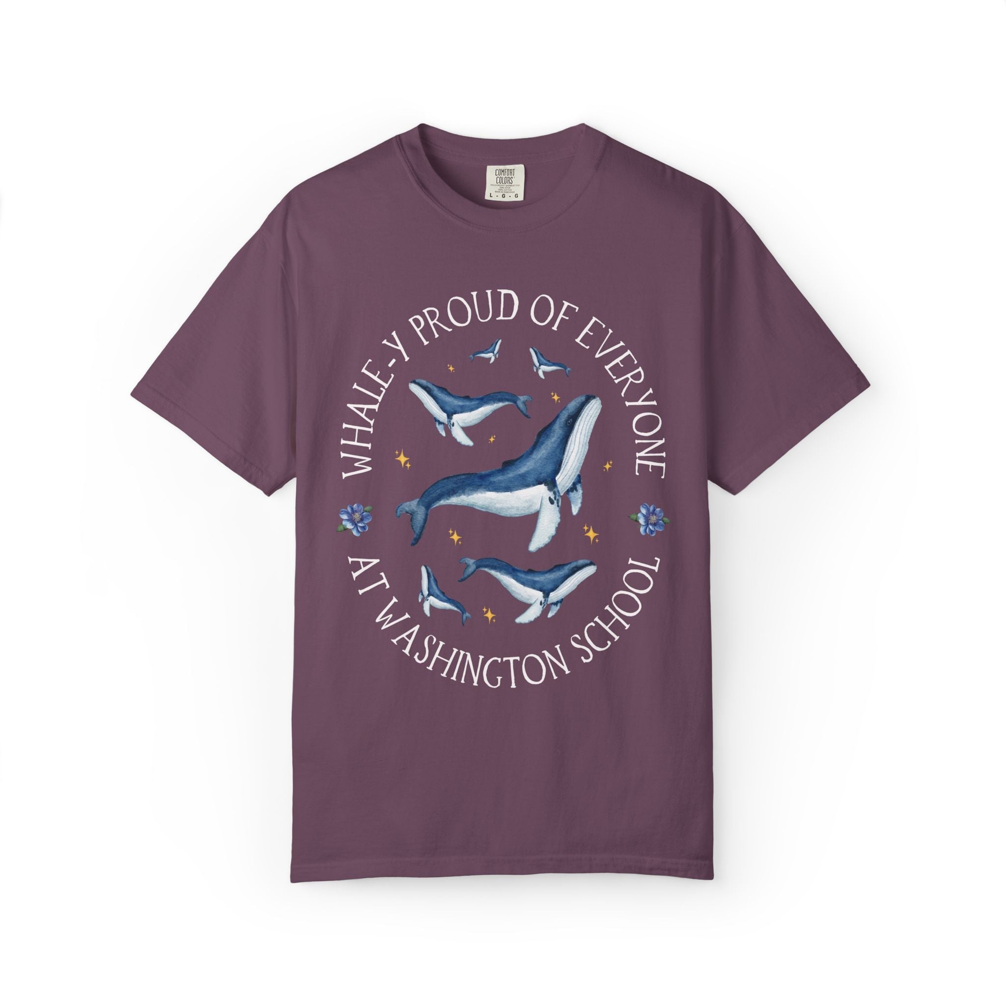 Washington Elementary School Tee Shirt: Whale - y Proud | FPS + Opal and June Tee Shirt, Fayetteville Public Schools - Opal and June