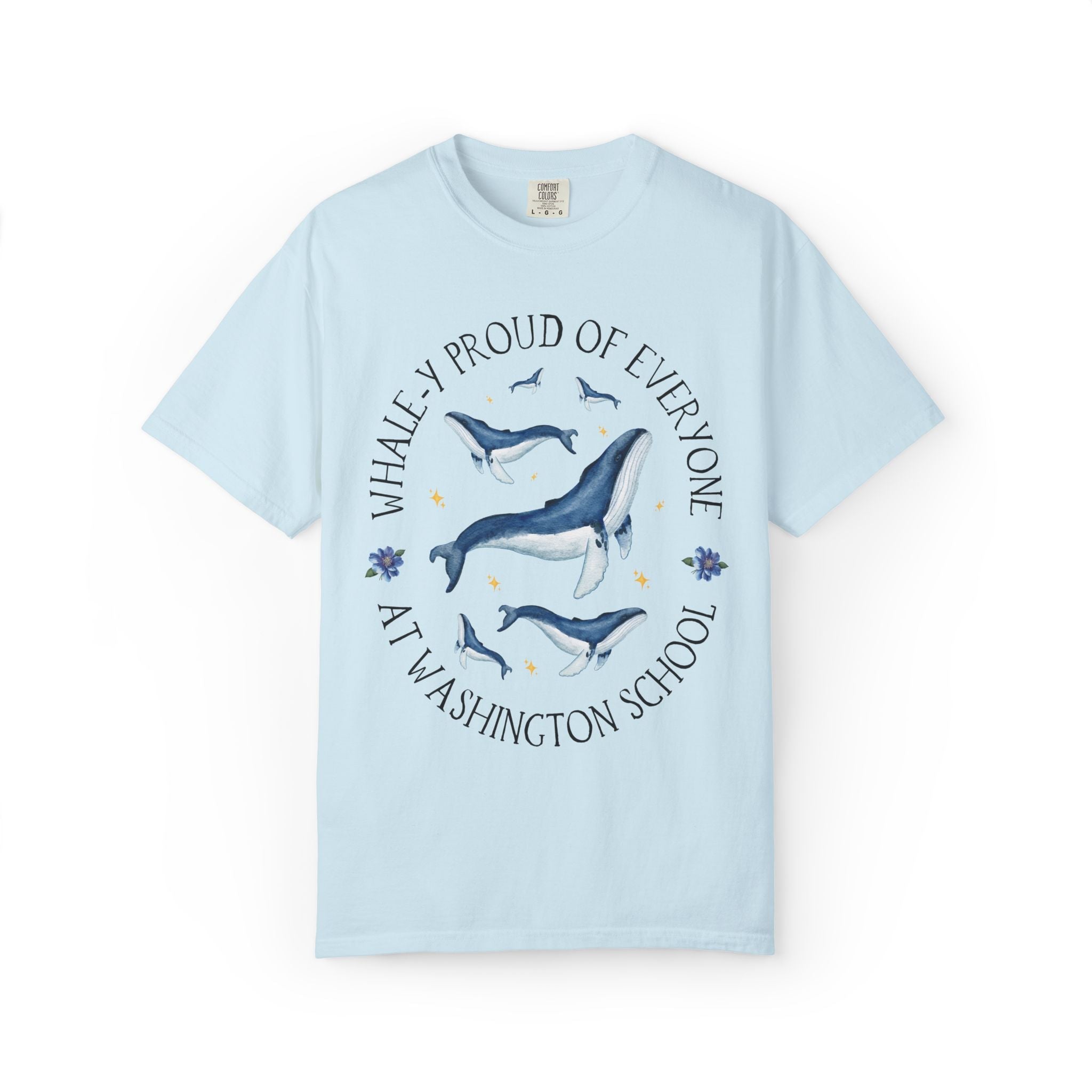 Washington Elementary School Tee Shirt: Whale - y Proud | FPS + Opal and June Tee Shirt, Fayetteville Public Schools - Opal and June