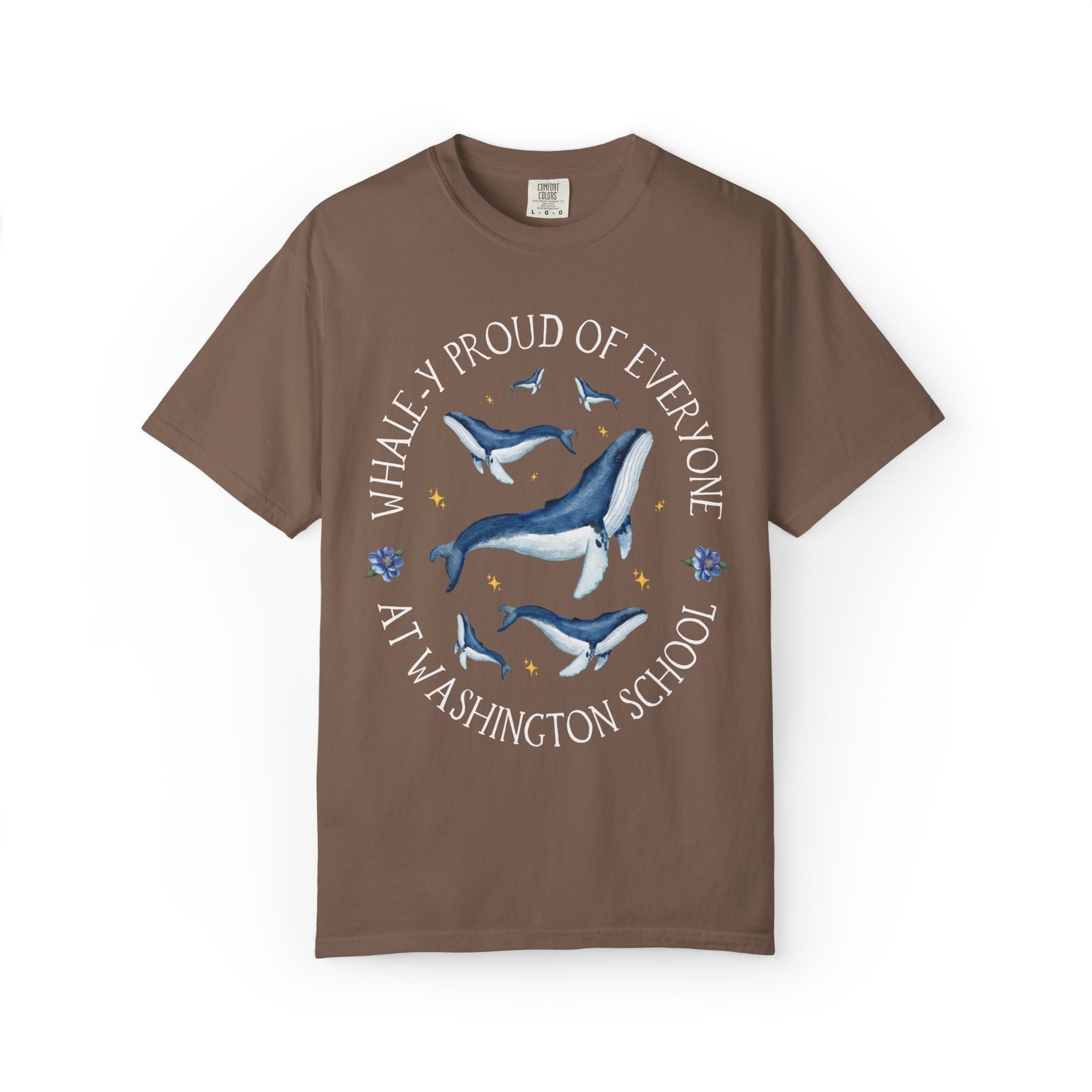 Washington Elementary School Tee Shirt: Whale - y Proud | FPS + Opal and June Tee Shirt, Fayetteville Public Schools - Opal and June