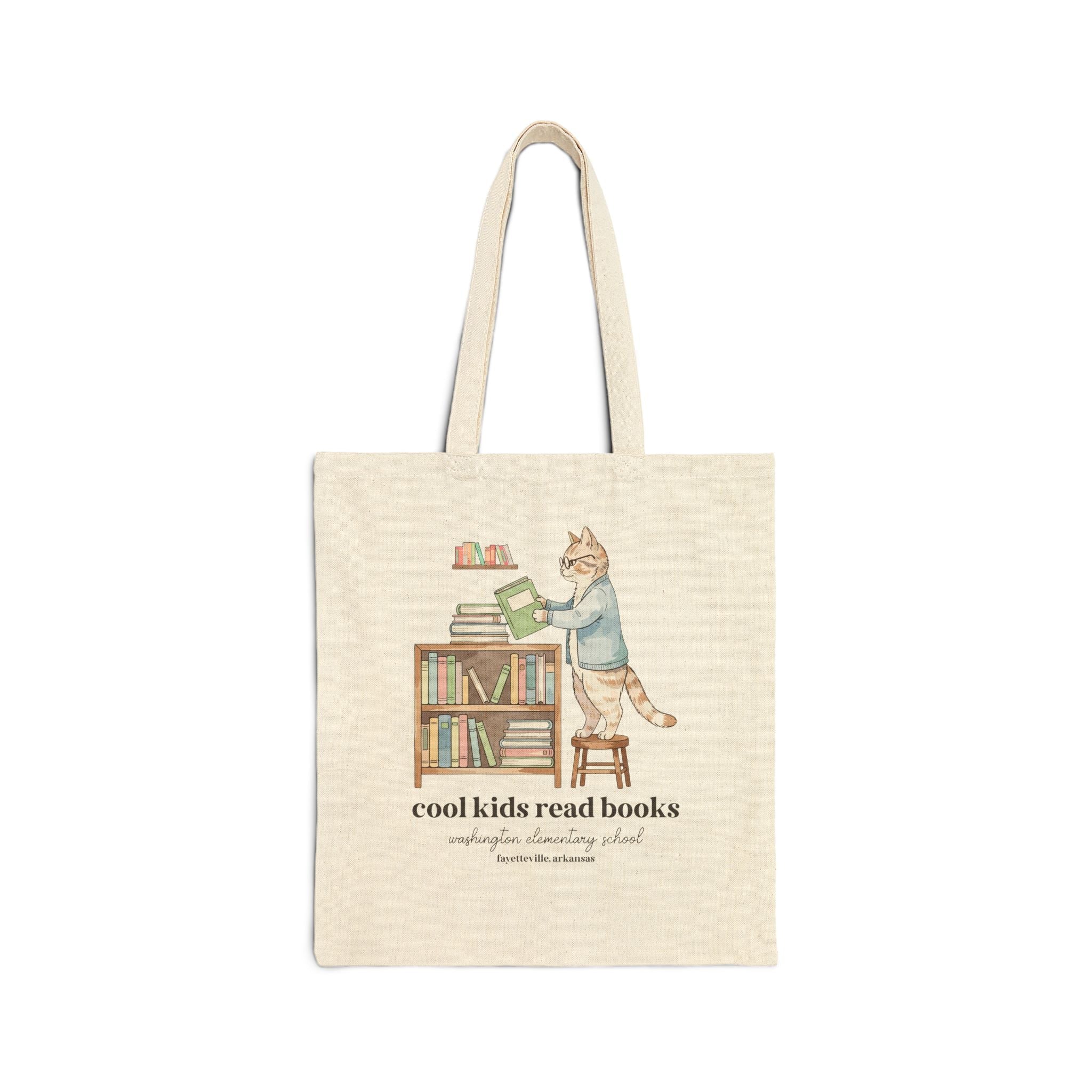 Washington Elementary School Tote Bag: Cool Kids Read Books | FPS + Opal and June Tote Bag, Fayetteville Public Schools - Opal and June