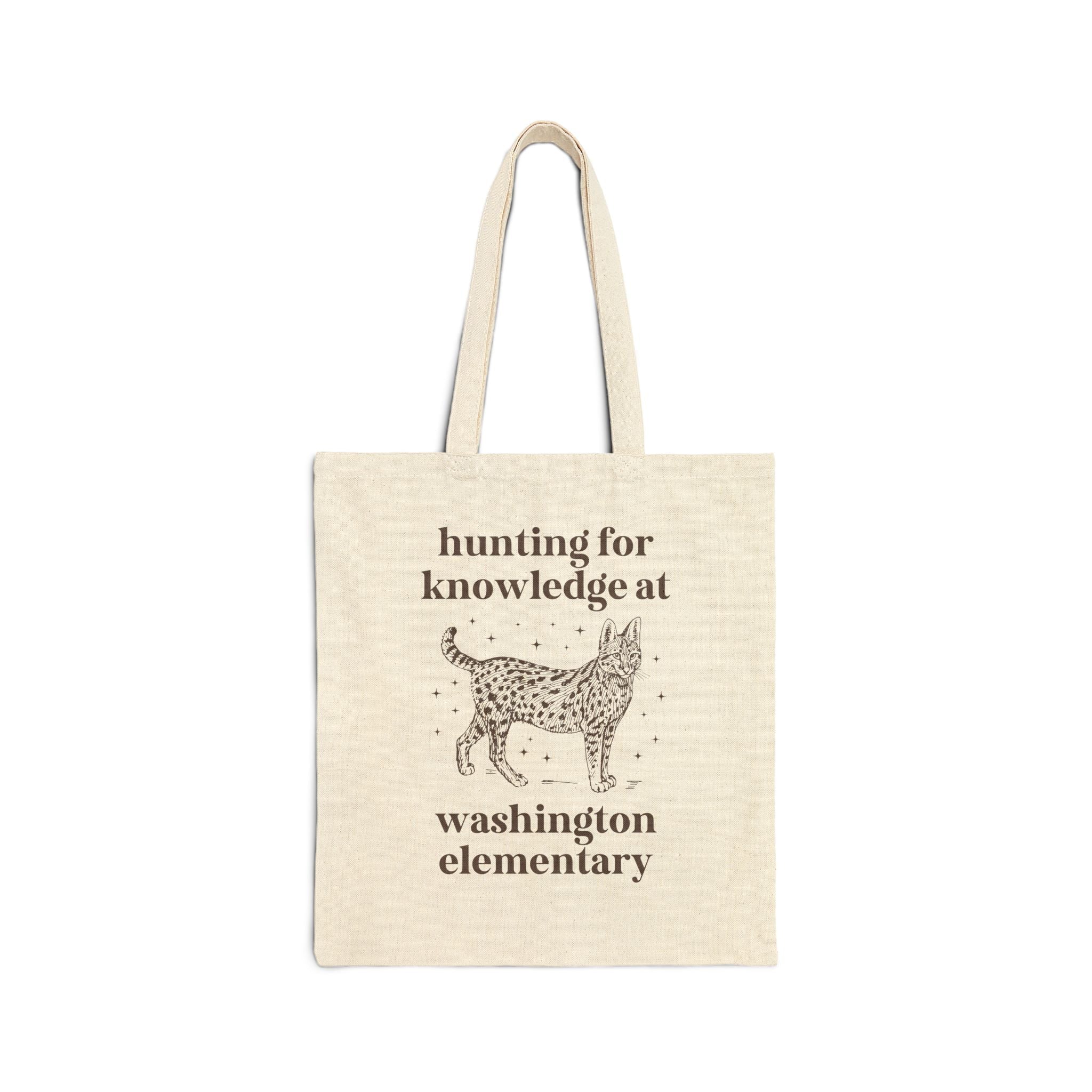 Washington Elementary School Tote Bag: Hunting for Knowledge | FPS + Opal and June Tote Bag, Fayetteville Public Schools - Opal and June