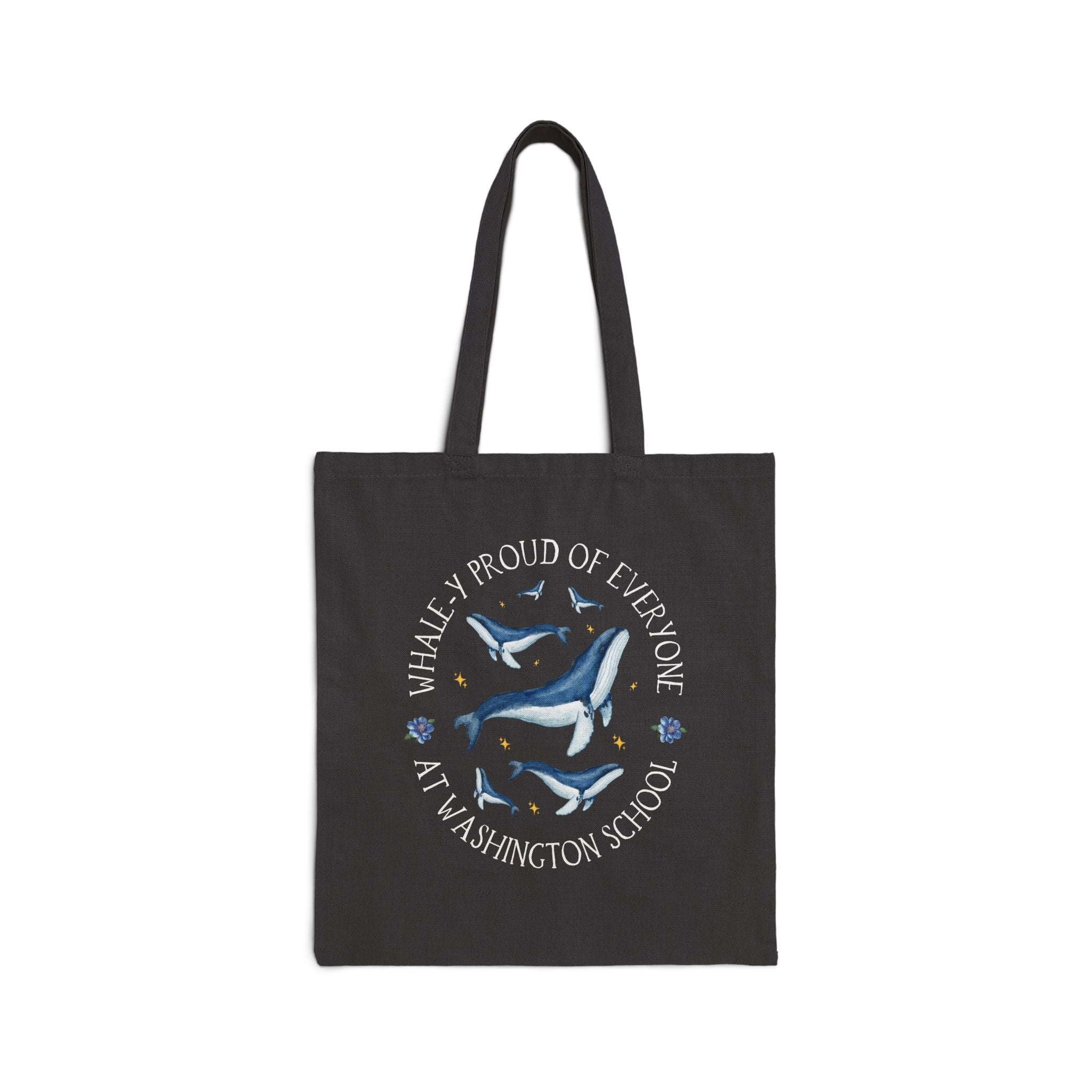 Washington Elementary School Tote Bag: Whale - y Proud | FPS + Opal and June Tote Bag, Fayetteville Public Schools - Opal and June