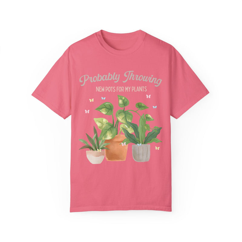 Watercolor Pottery Tee Shirt for Potter: Probably Throwing New Pots for My Plants | Funny Pottery TShirt for Ceramic Artist or Pottery Lover - Opal and June