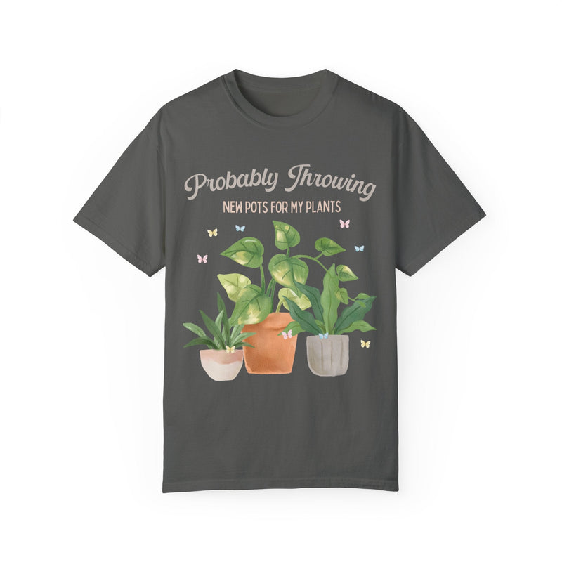 Watercolor Pottery Tee Shirt for Potter: Probably Throwing New Pots for My Plants | Funny Pottery TShirt for Ceramic Artist or Pottery Lover - Opal and June