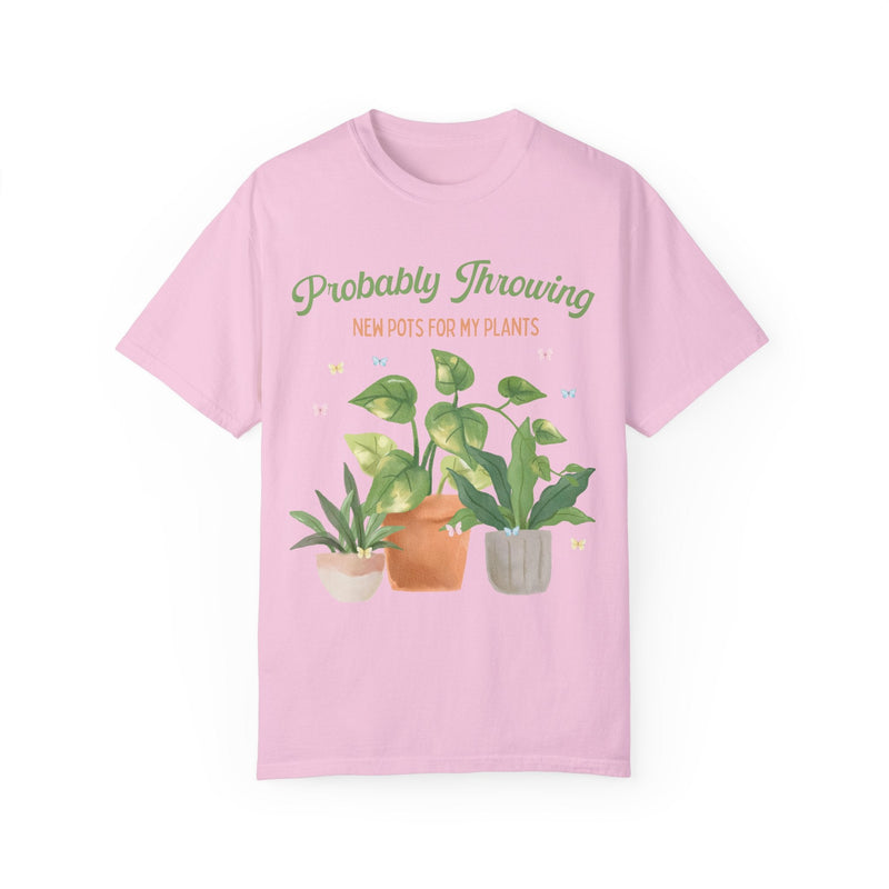 Watercolor Pottery Tee Shirt for Potter: Probably Throwing New Pots for My Plants | Funny Pottery TShirt for Ceramic Artist or Pottery Lover - Opal and June