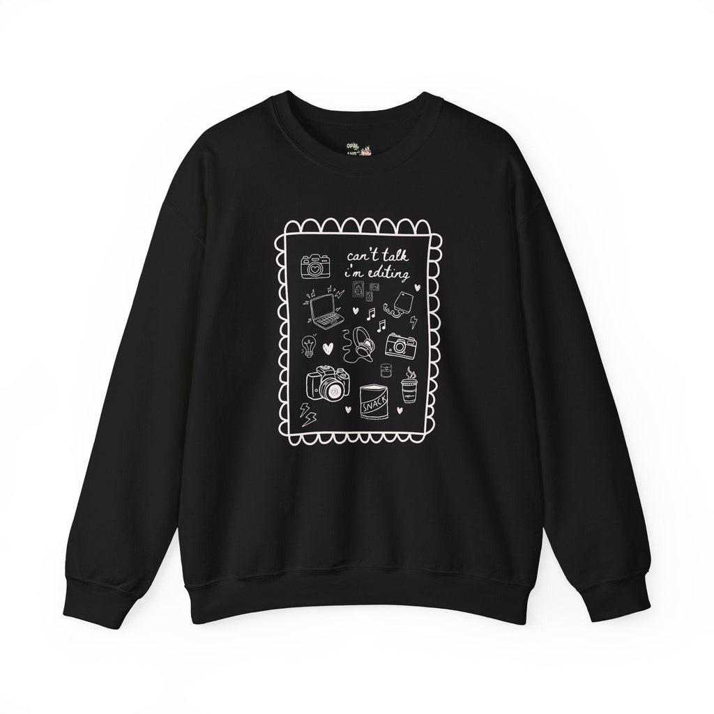 Wedding Photographer Crewneck for Photography Major or Mom Who Loves Photos: Can't Talk I'm Editing, Funny Saying Photographer Sweatshirt - Opal and June