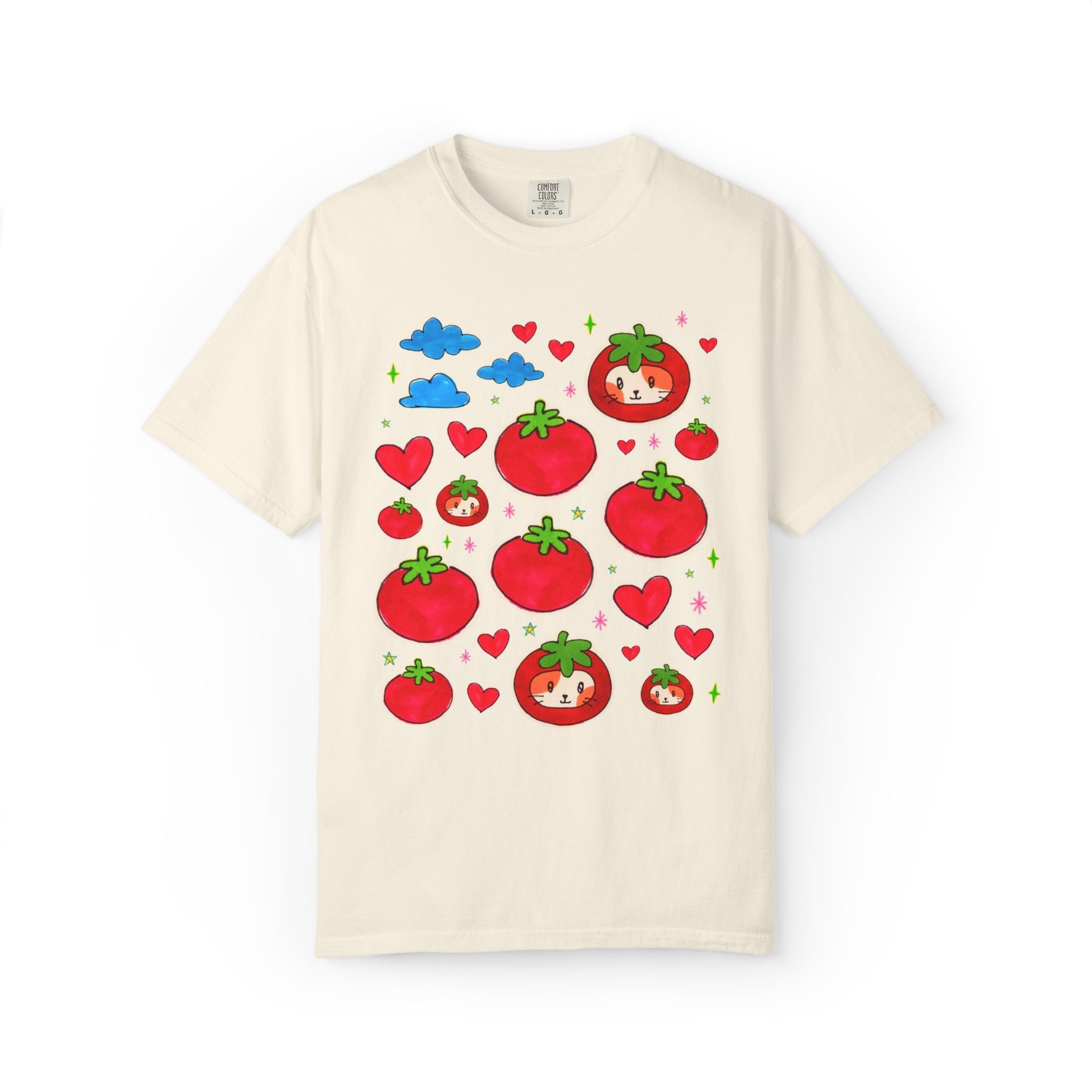 Weird Cat Mom Cat Dad Tomato Lover Tee Shirt: Funny Kitschy Kitten T-Shirt for Friend Who Loves Cats, Cute Birthday Gift for Gardener - Opal and June