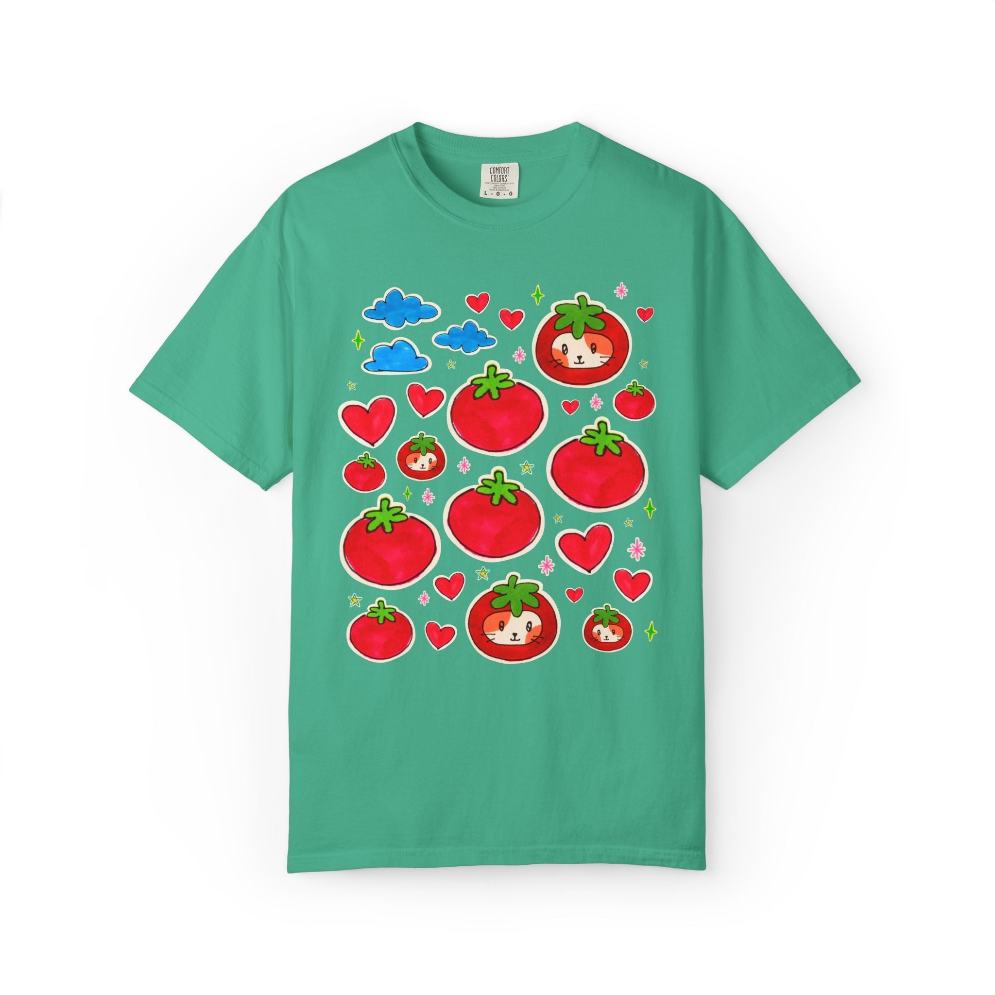 Weird Cat Mom Cat Dad Tomato Lover Tee Shirt: Funny Kitschy Kitten T-Shirt for Friend Who Loves Cats, Cute Birthday Gift for Gardener - Opal and June