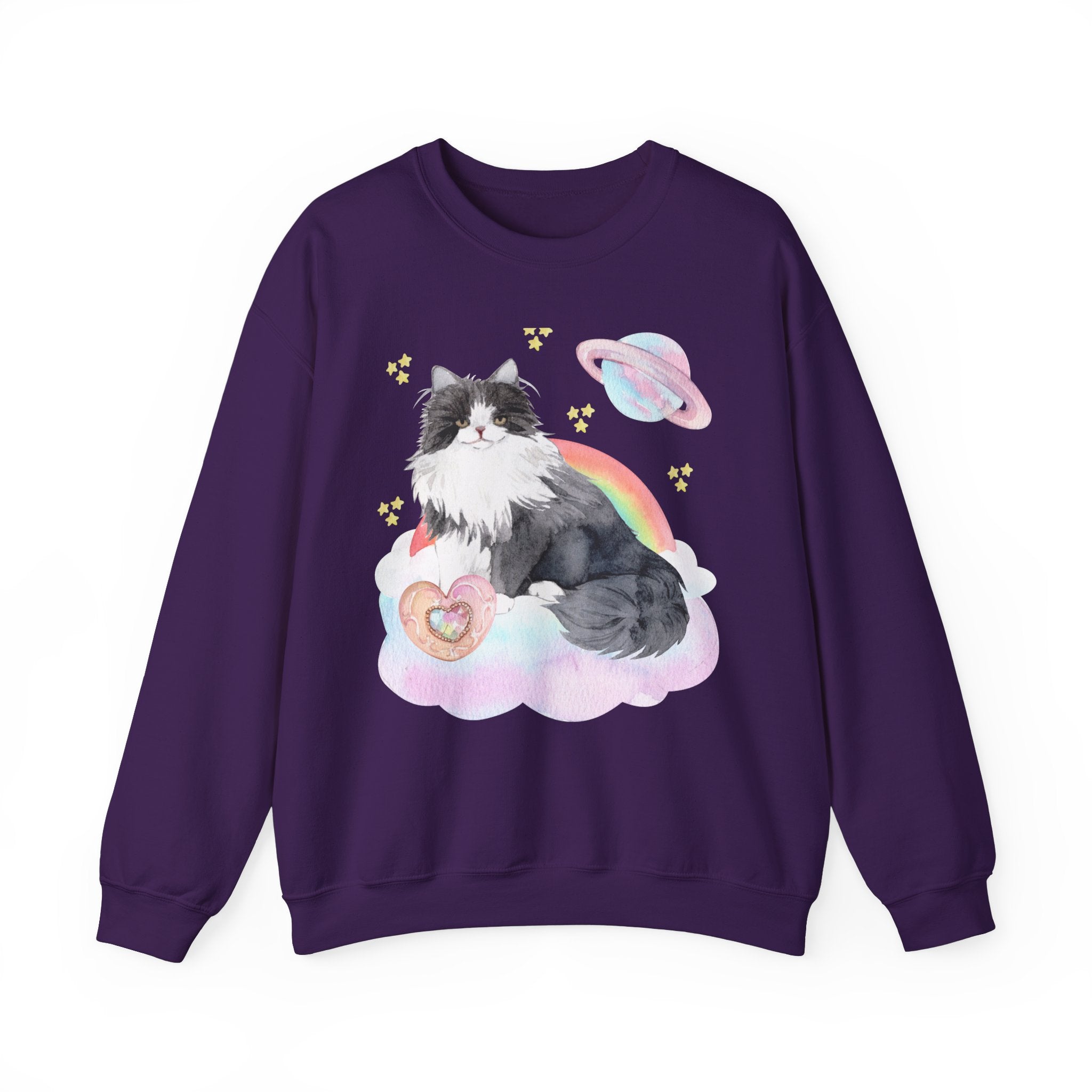 sweet.cats_shop Long Sleeve Cozy Sweatshirt for Cat Lovers: MineCat 8 Bit