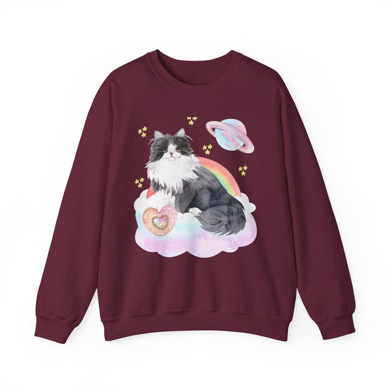 Weirdcore Cat Sweatshirt in Space - Opal and June