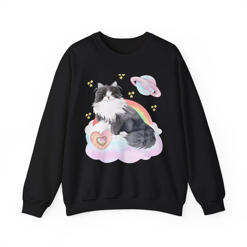 Weirdcore Cat Sweatshirt in Space - Opal and June