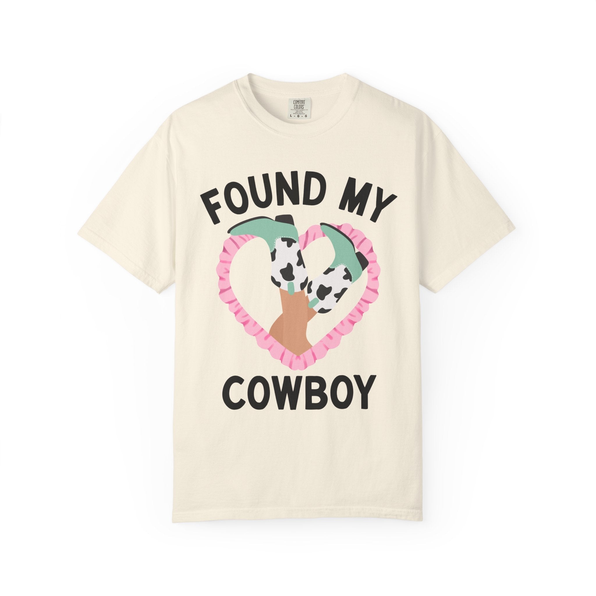 Western Bachelorette Tee Shirt for Bride and Bridesmaids: Found My Cowboy, Saddling Up for a Party Kitschy Wedding Party Tee with Heart - Opal and June