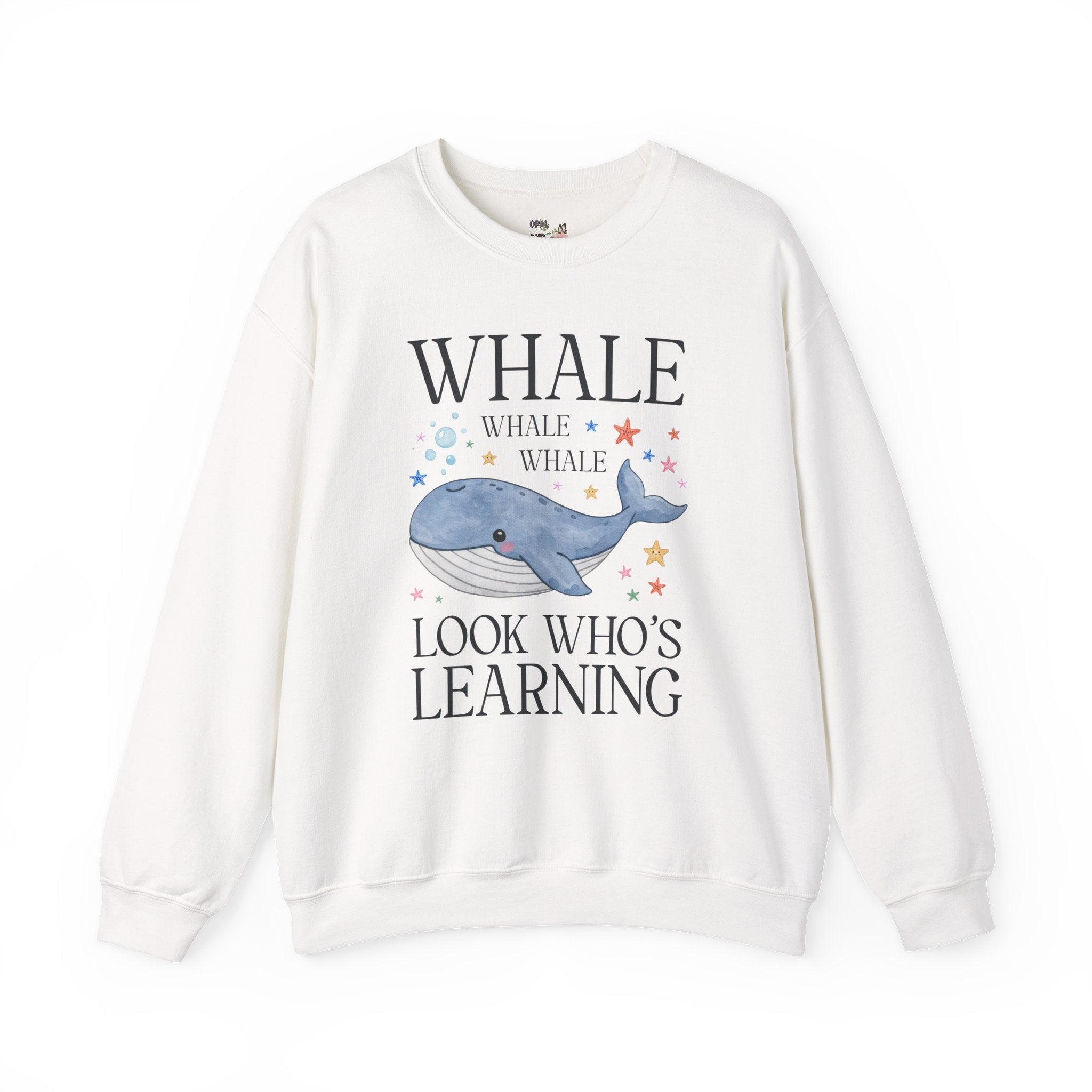 Whale Teacher Sweatshirt for Back to School, Cute and Silly Matching Teacher Crewneck for Animal Lover or Trip to the Aquarium, New Teacher Gift - Opal and June