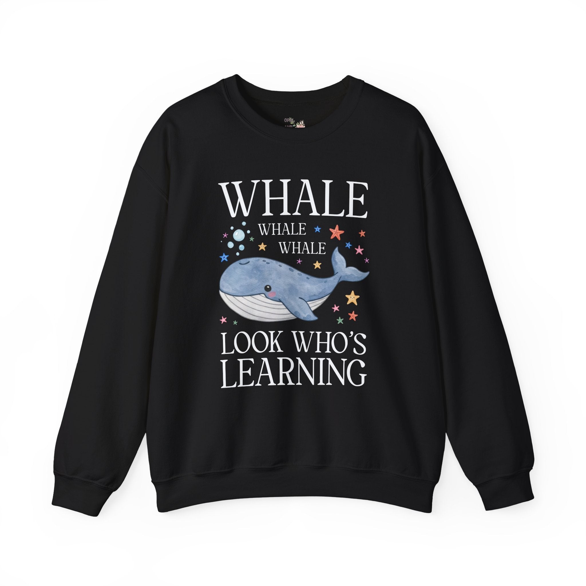Whale Teacher Sweatshirt for Back to School, Cute and Silly Matching Teacher Crewneck for Animal Lover or Trip to the Aquarium, New Teacher Gift - Opal and June