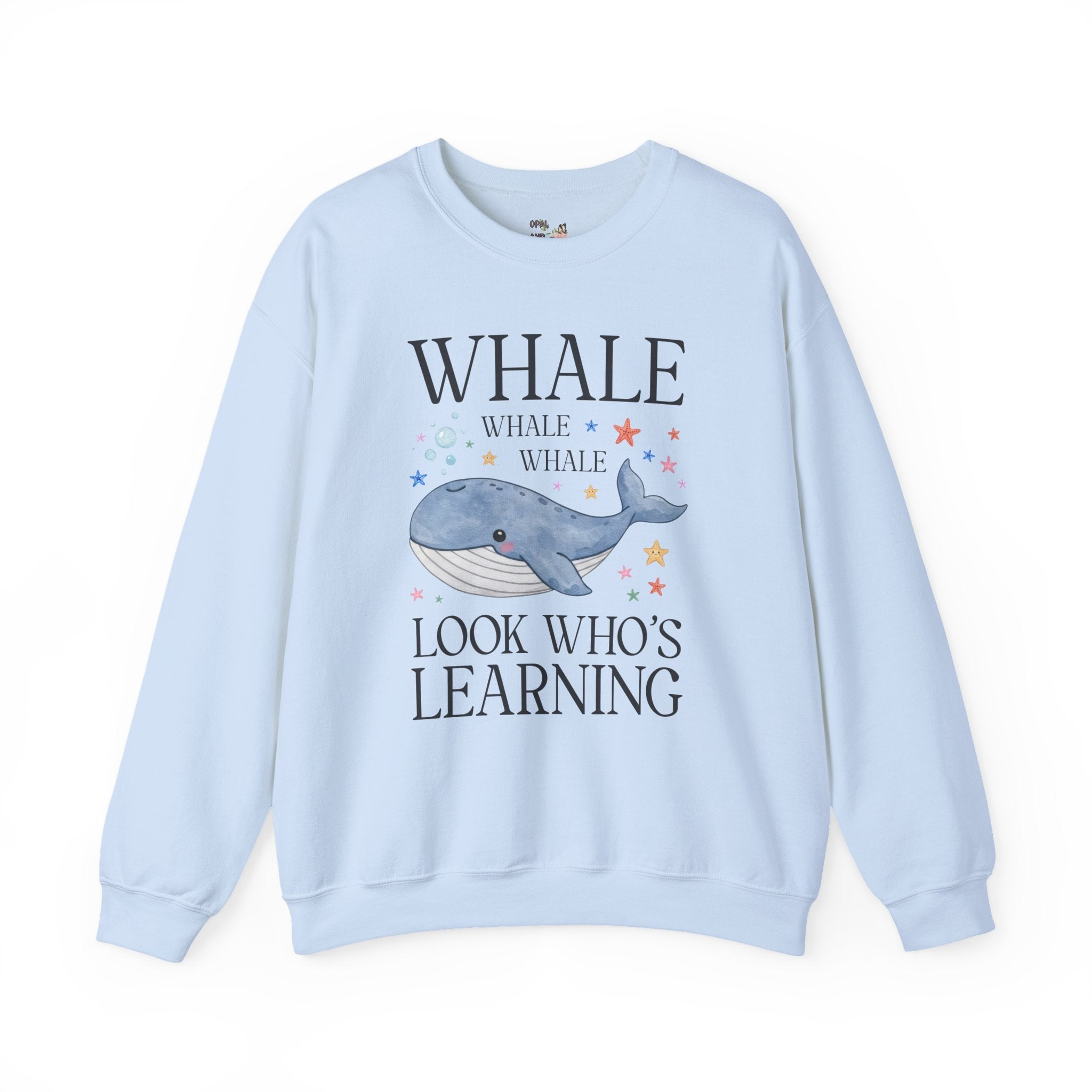 Whale Teacher Sweatshirt for Back to School, Cute and Silly Matching Teacher Crewneck for Animal Lover or Trip to the Aquarium, New Teacher Gift - Opal and June