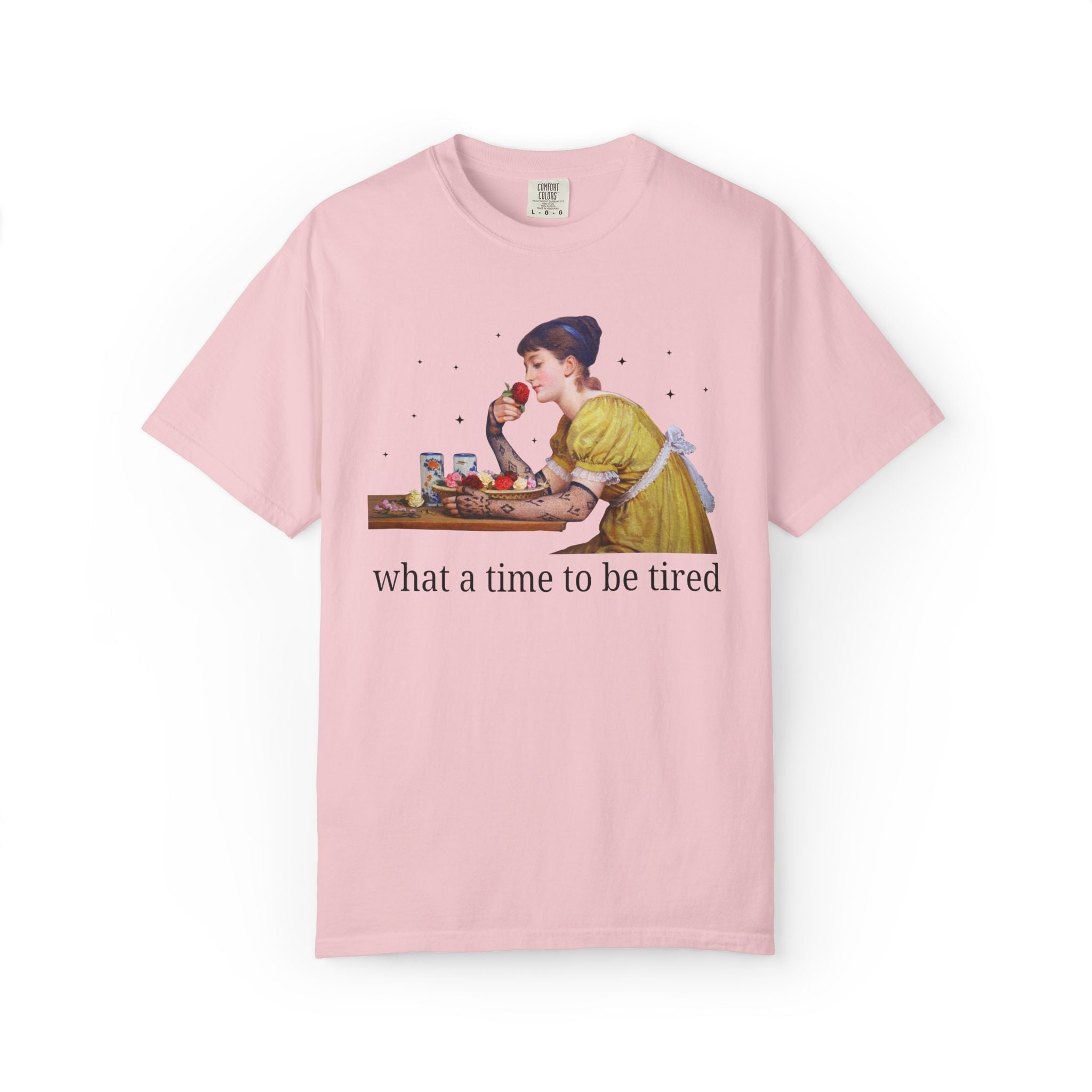 What a Time To Be Tired: Funny Art History T-Shirt with Stars, Silly Tired Mom Museum Lover Gift for Feminist, Unhinged Chaotic Mom Shirt - Opal and June